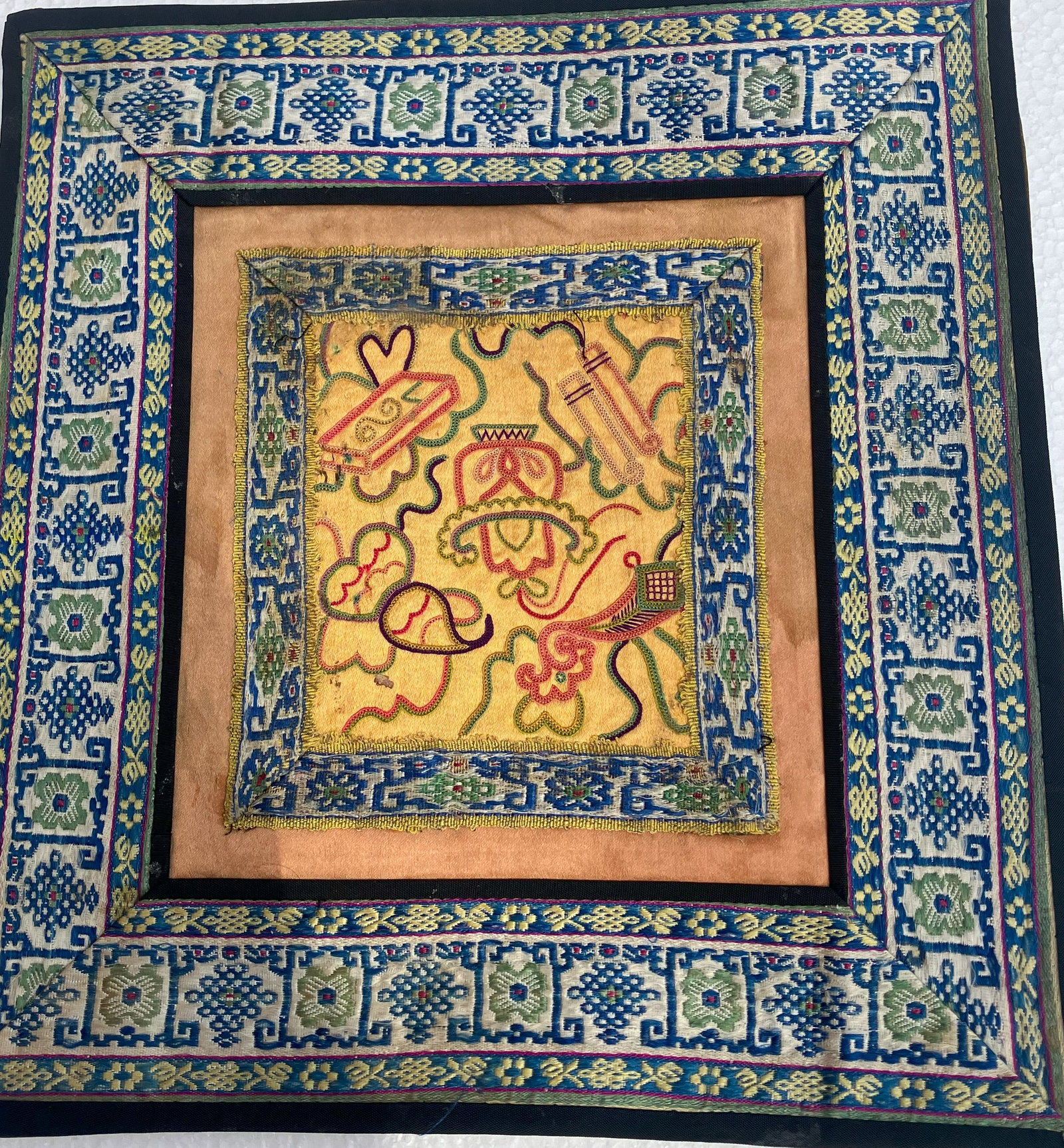 Vintage Embroidery Panel: Vintage Embroidery Panel, Size: 8" x 8"