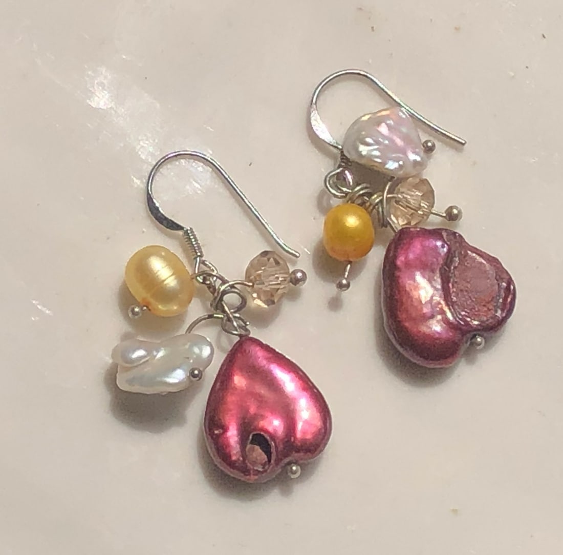 Pair of mother of Pearl Earrings: Pair of mother of Pearl Earrings