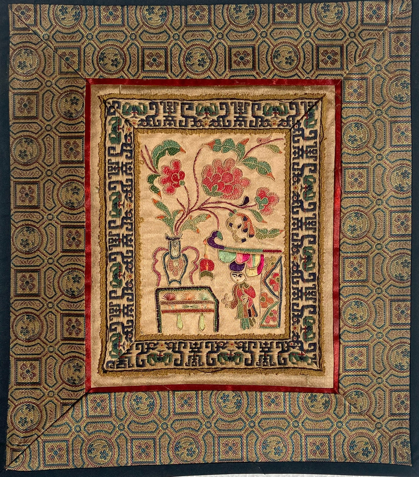Vintage Embroidery Panel: Vintage Embroidery Panel, Size: 8.5" x 9.5"