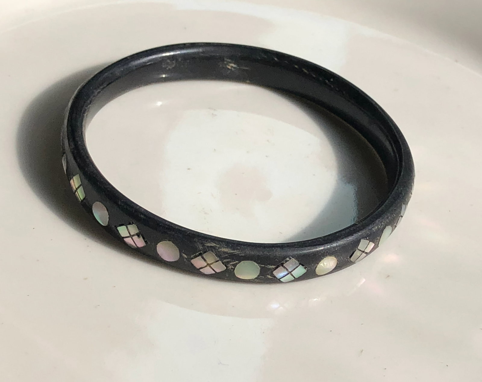 Black Bangle with Inlay (1 of 3)