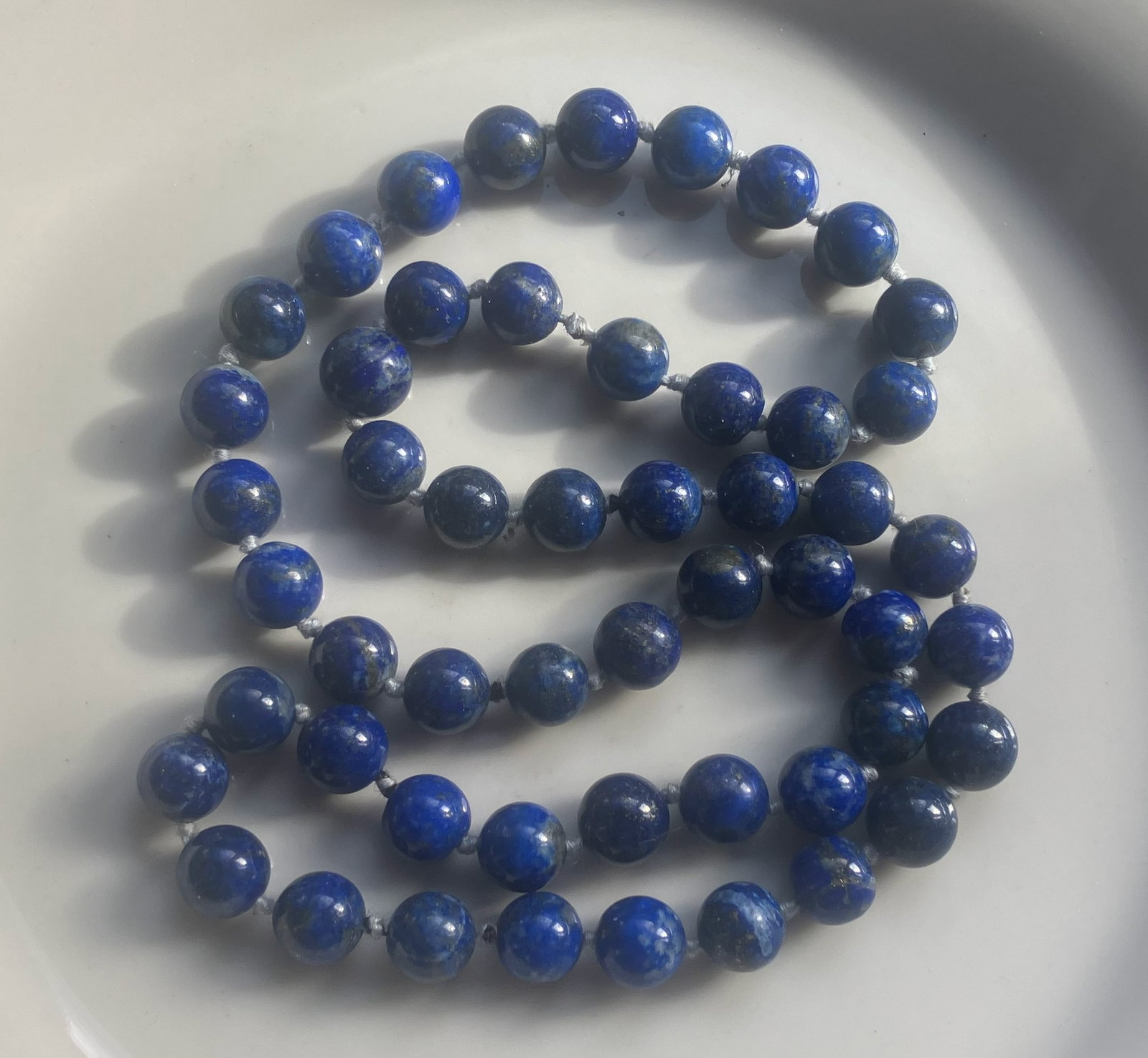 Natural Lapis Beads Necklace: Natural Lapis Beads Necklace, Size of each bead: 10mm