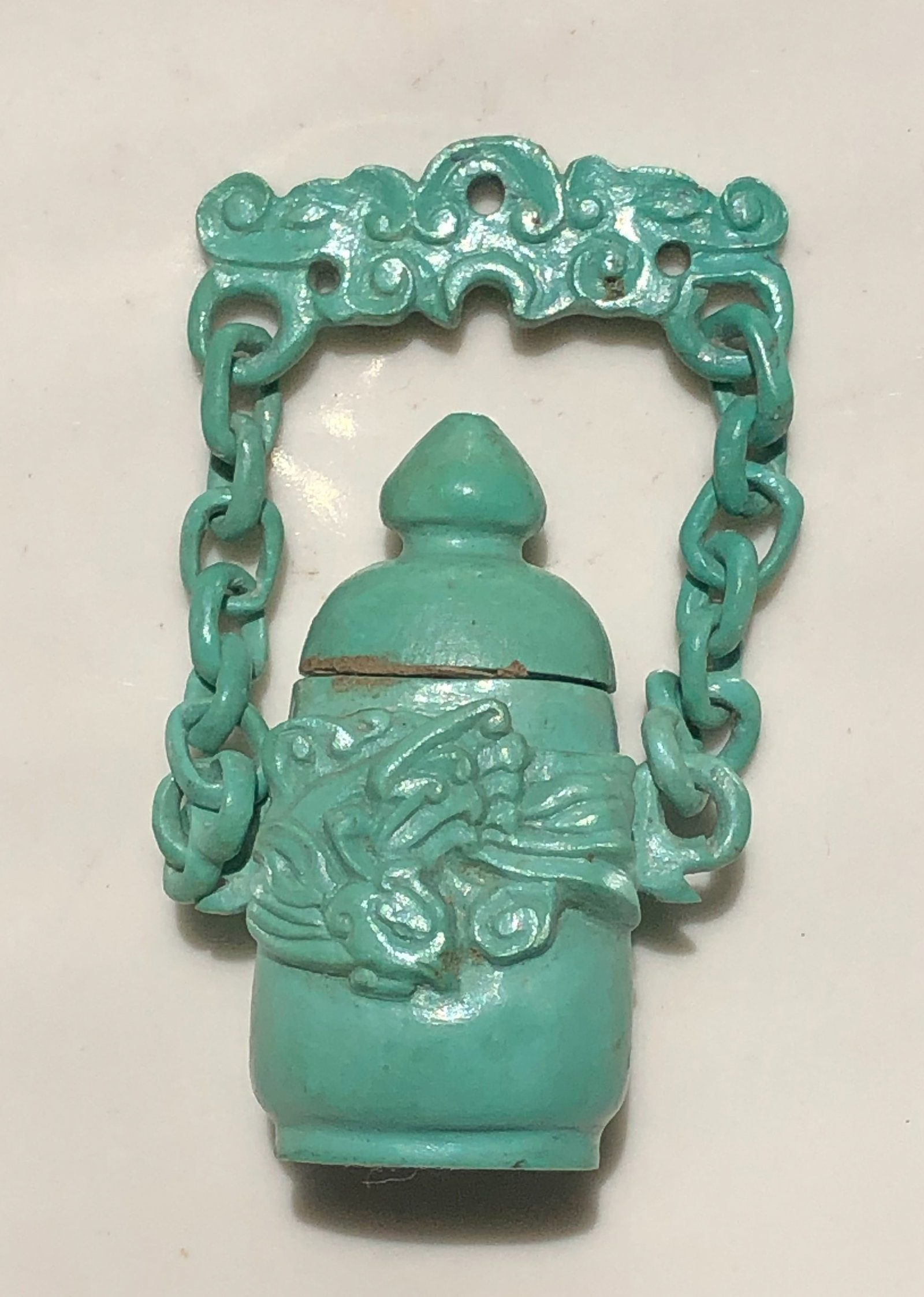 Antique Turquoise Vase: Antique Turquoise Vase , Total size: 3"