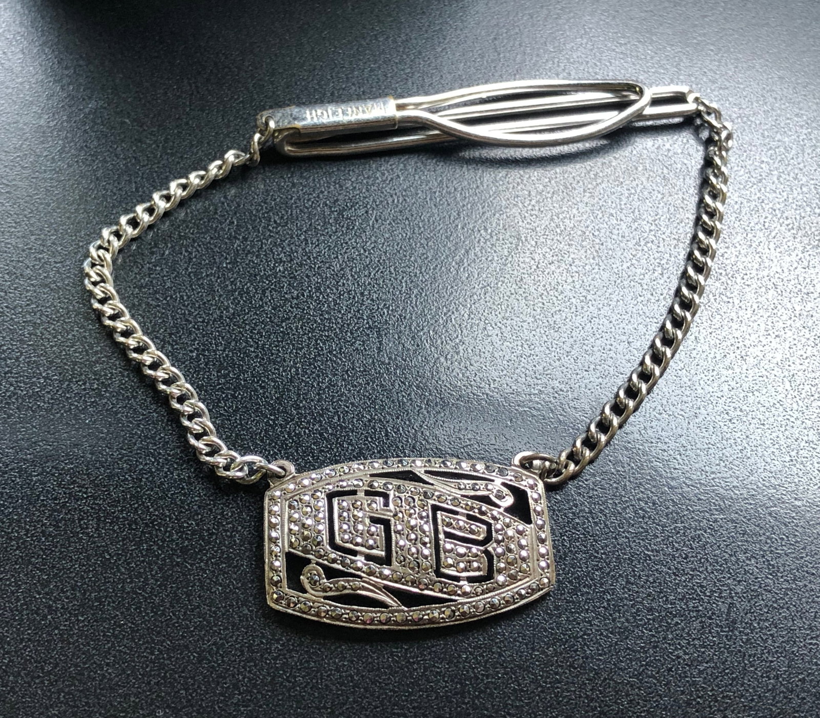 Vintage Silver Tie Clasp: Vintage Silver Tie Clasp, weight 11.3g