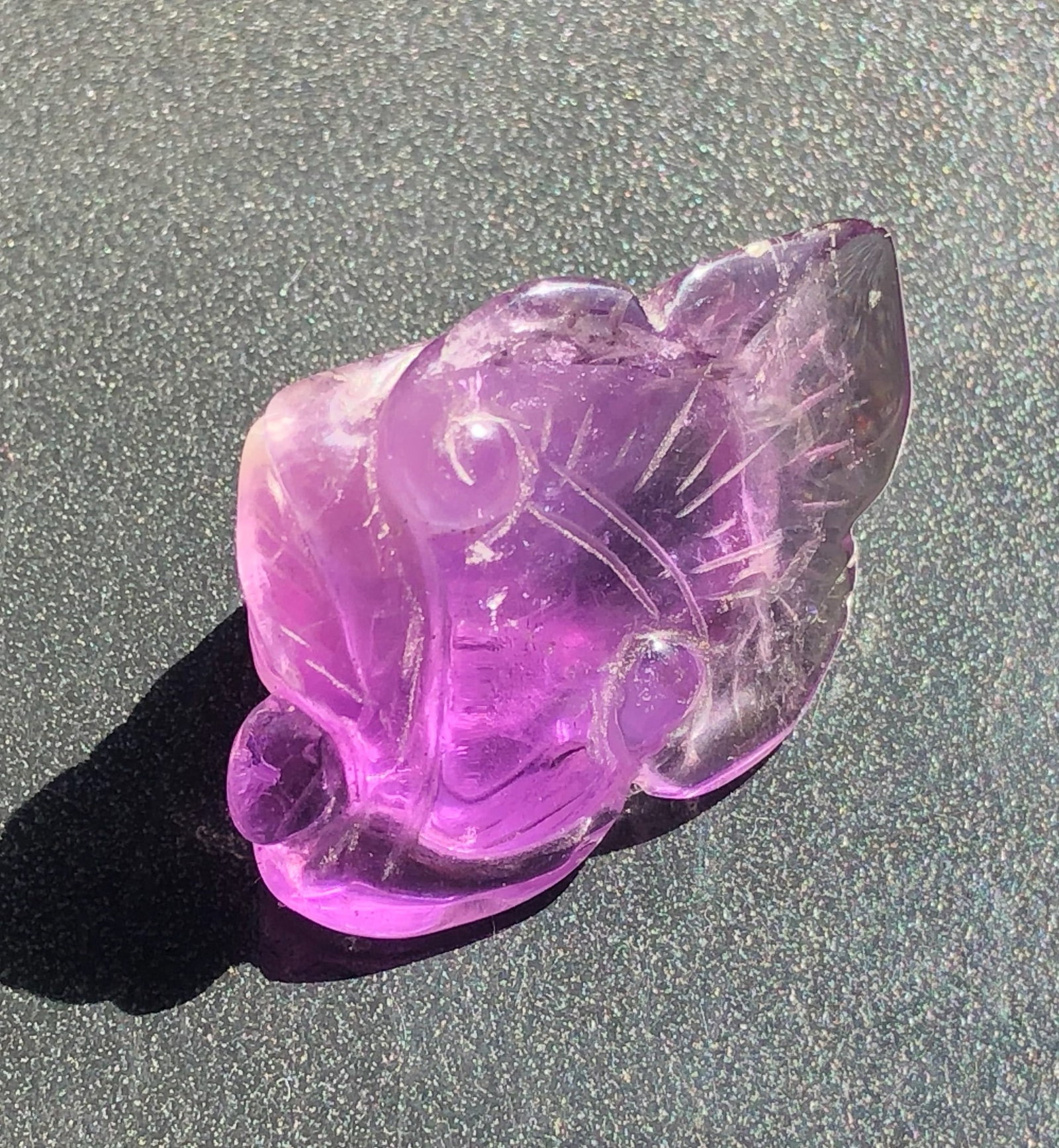Vintage Amethyst Carving: Vintage Amethyst Carving, Size: 1"