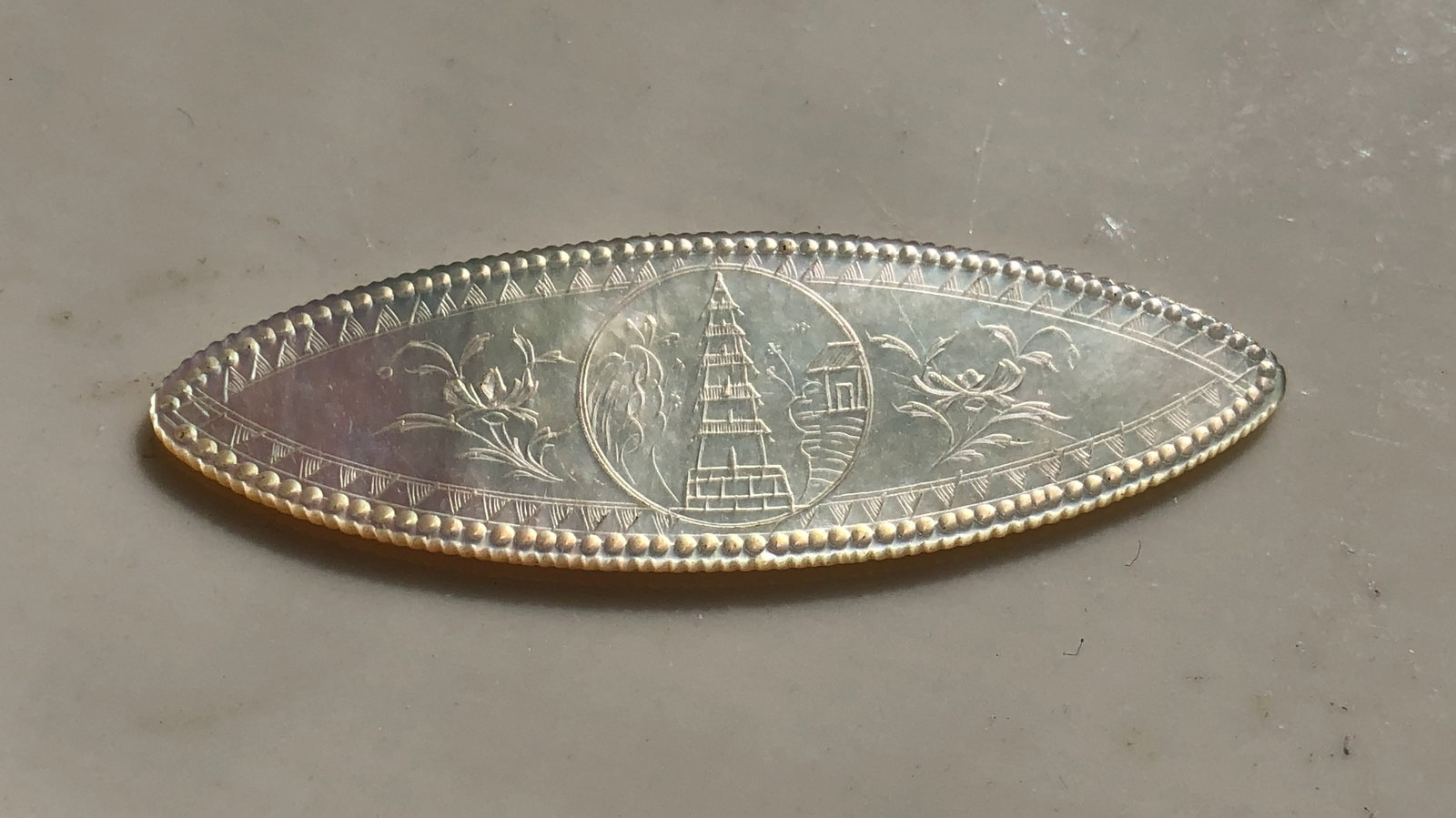 Antique Mother of Pearl Token (1 of 3)
