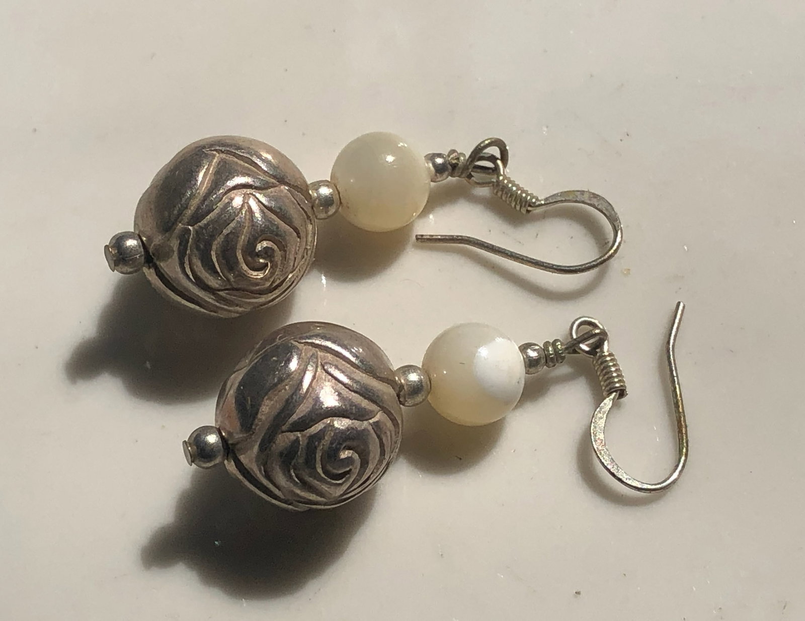 Pair of Silver Earrings: Pair of Silver Earrings