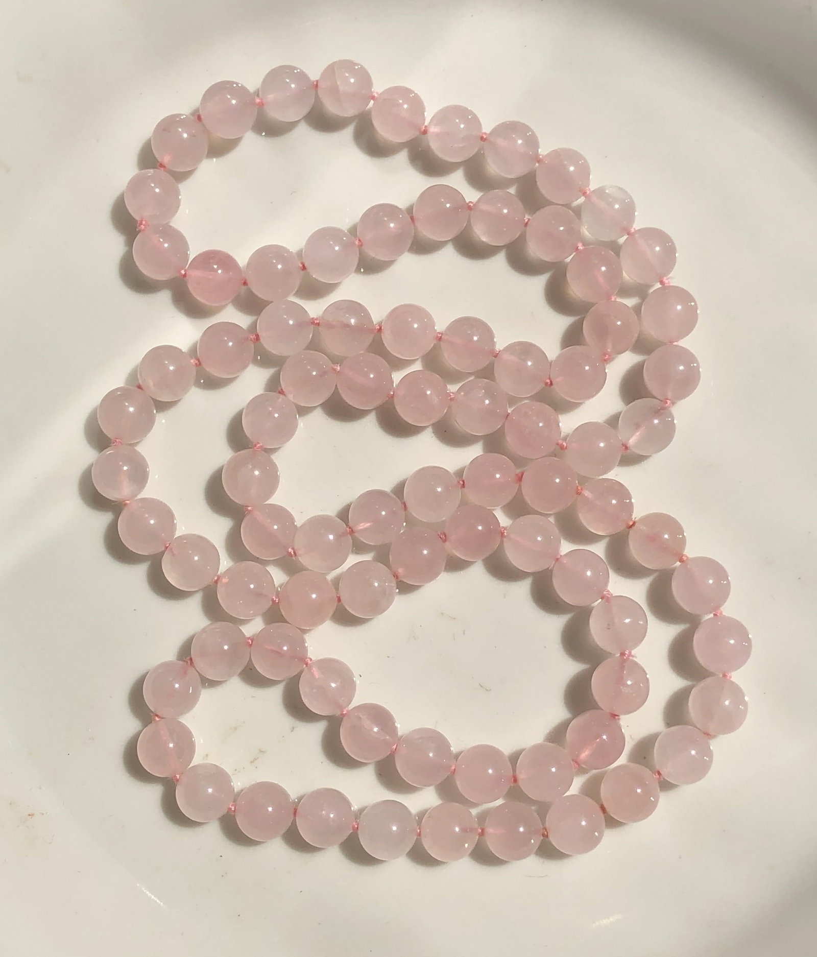 Vintage Pink Quartz Necklace: Vintage Pink Quartz Necklace