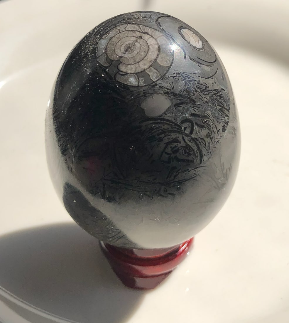 Vintage Stone Egg Display: Vintage Stone Egg Display, Size: 2.5"