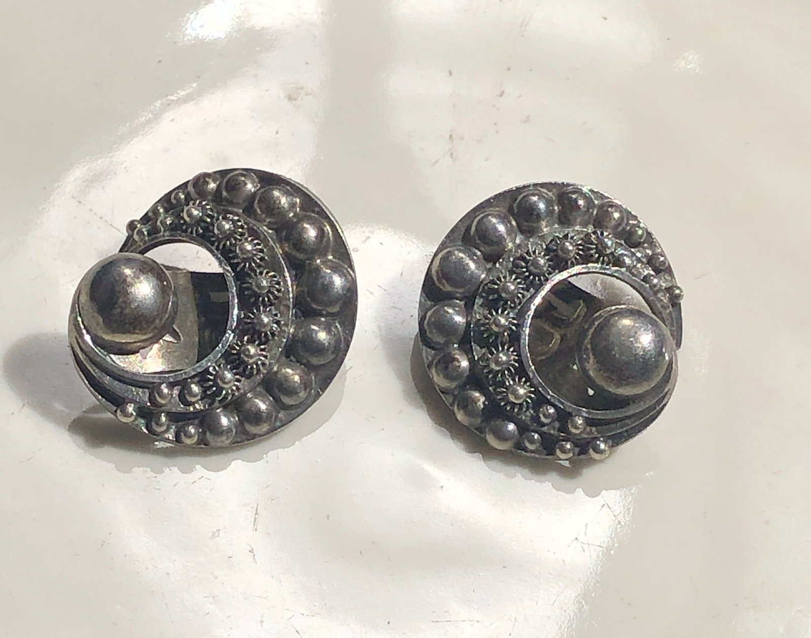 Pair of Silver Earrings: Pair of Silver Earrings