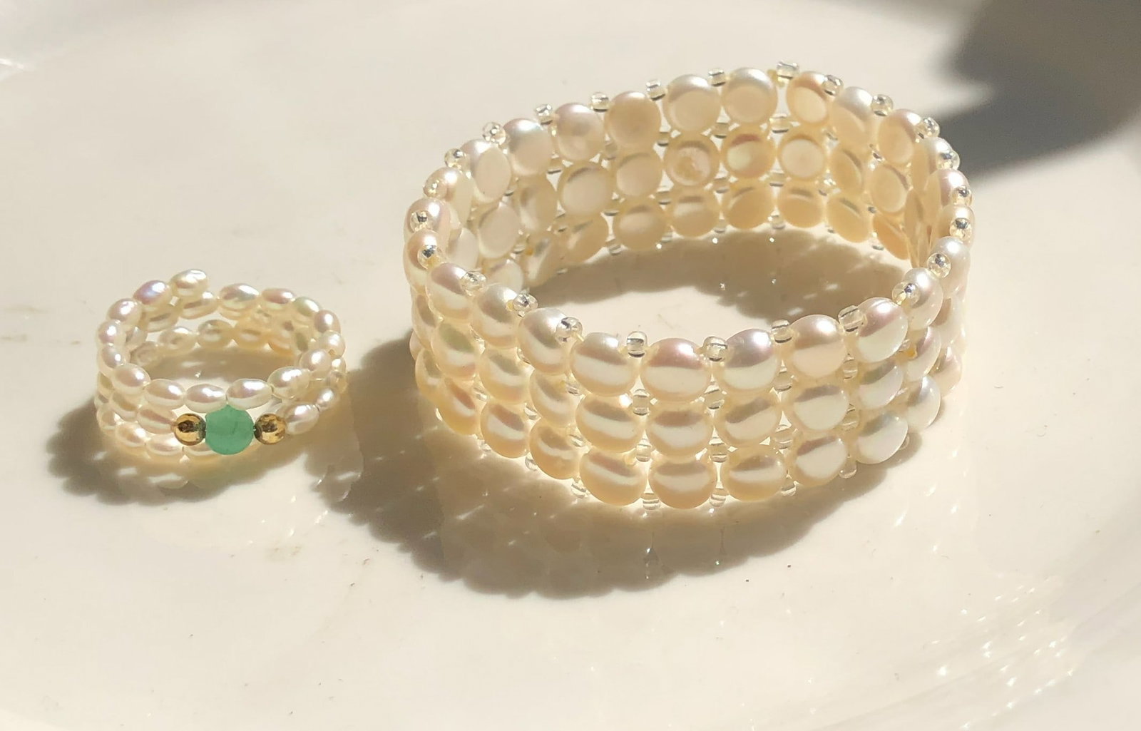 Vintage Pearl Ring and Bracelet: Vintage Pearl Ring and Bracelet