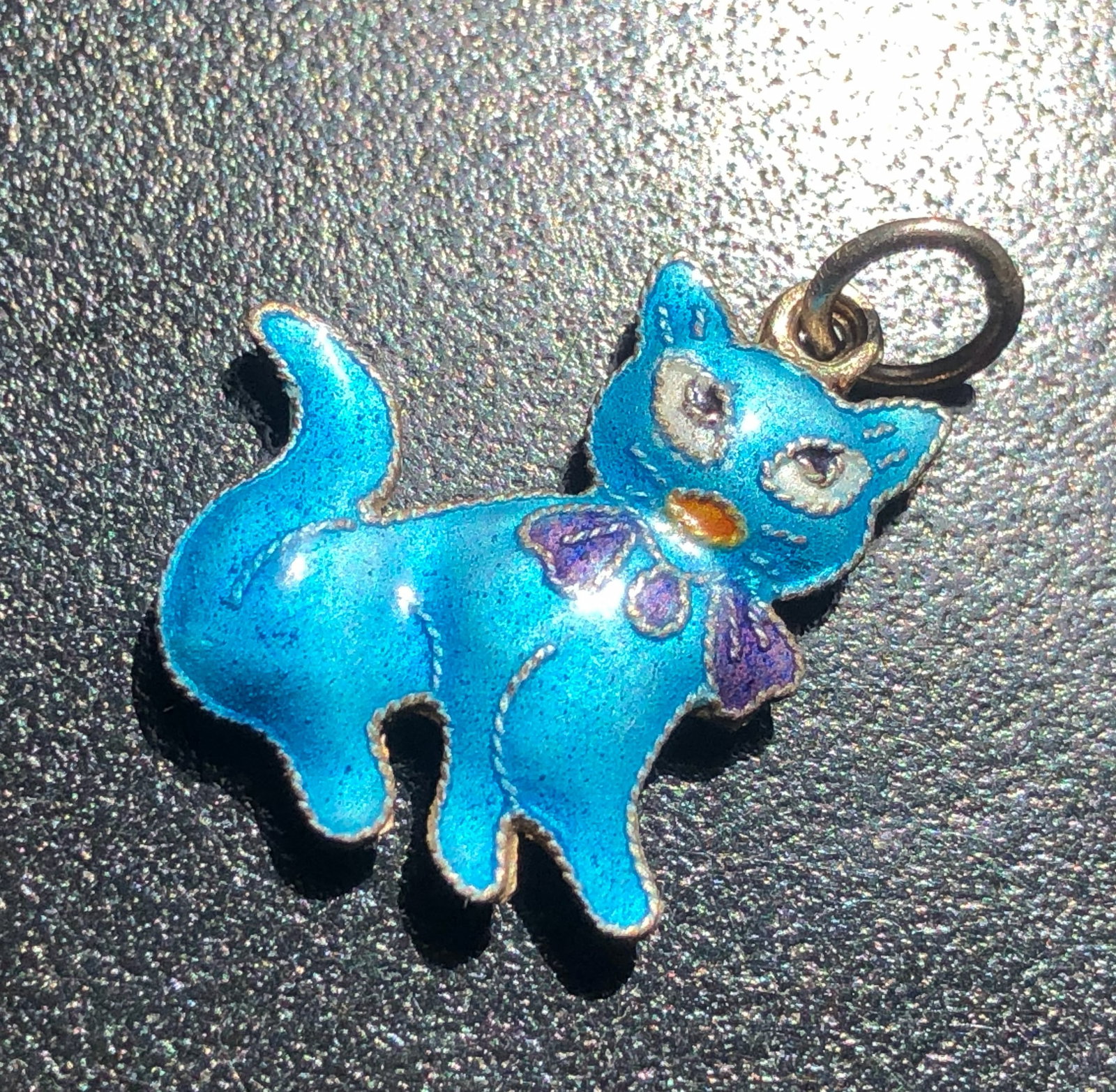 Vintage Enamel Cat Pendant (1 of 3)