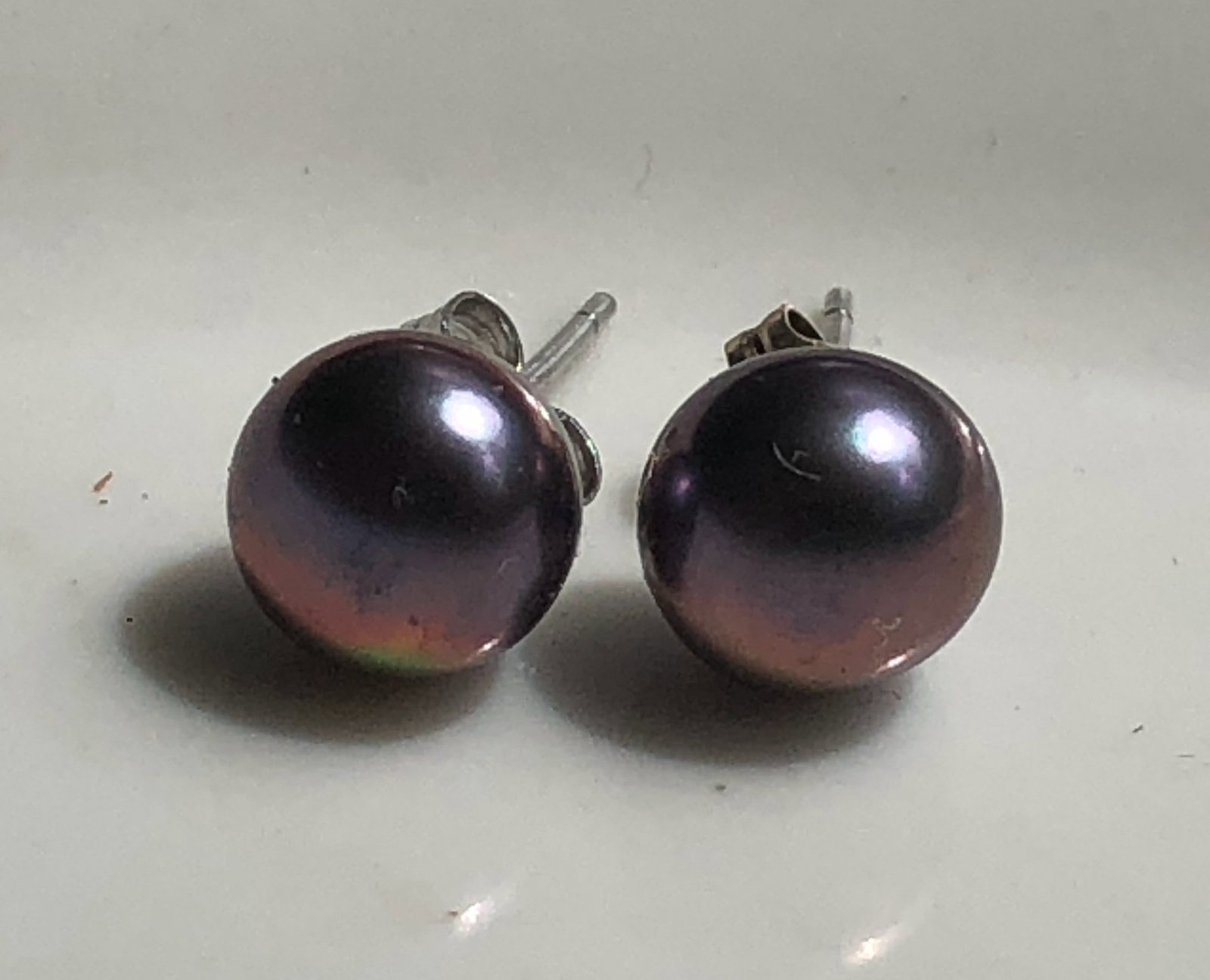 Pair of Silver Pearl Earrings