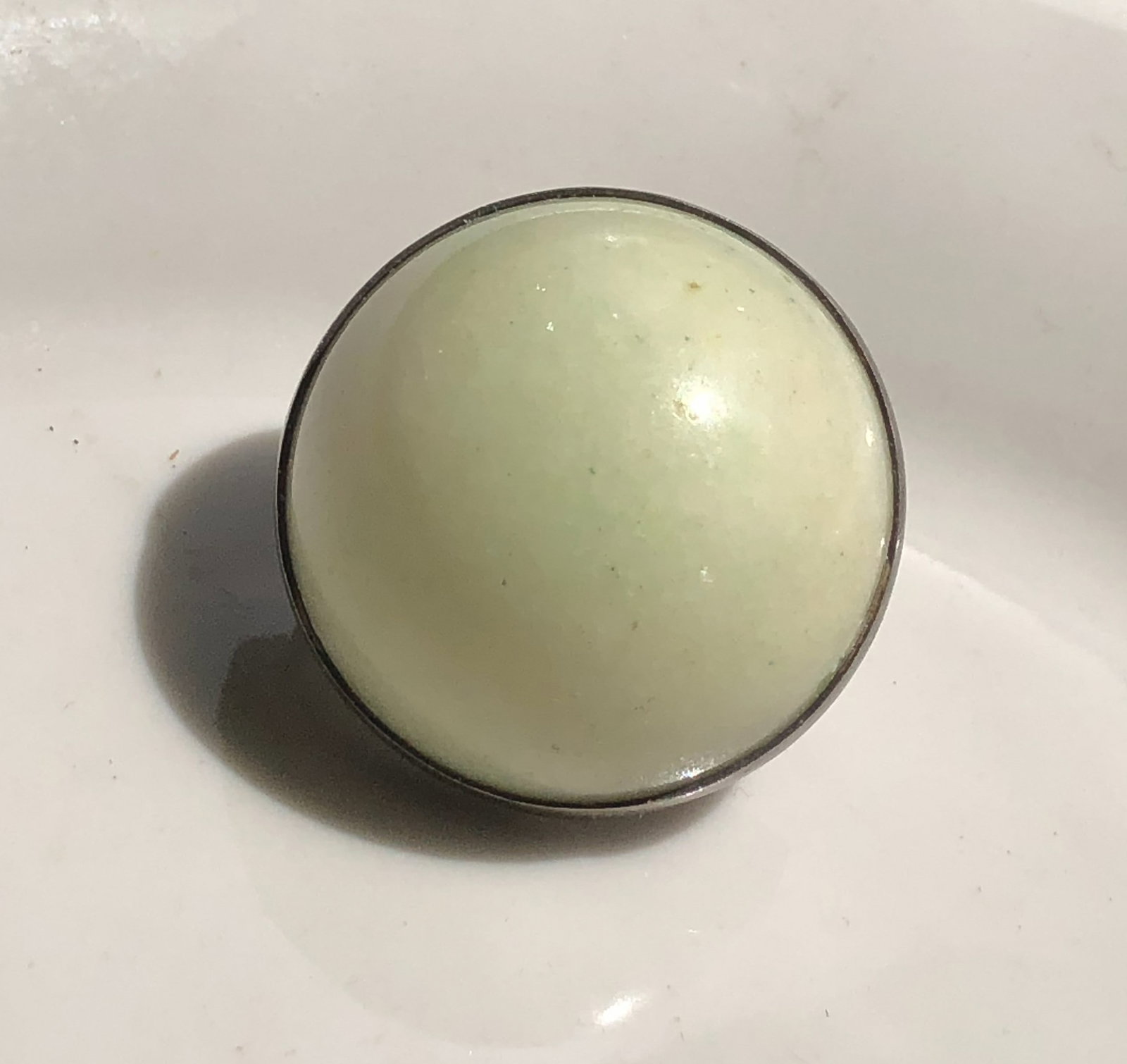 Antique Jadeite Silver Earrimg, Only One