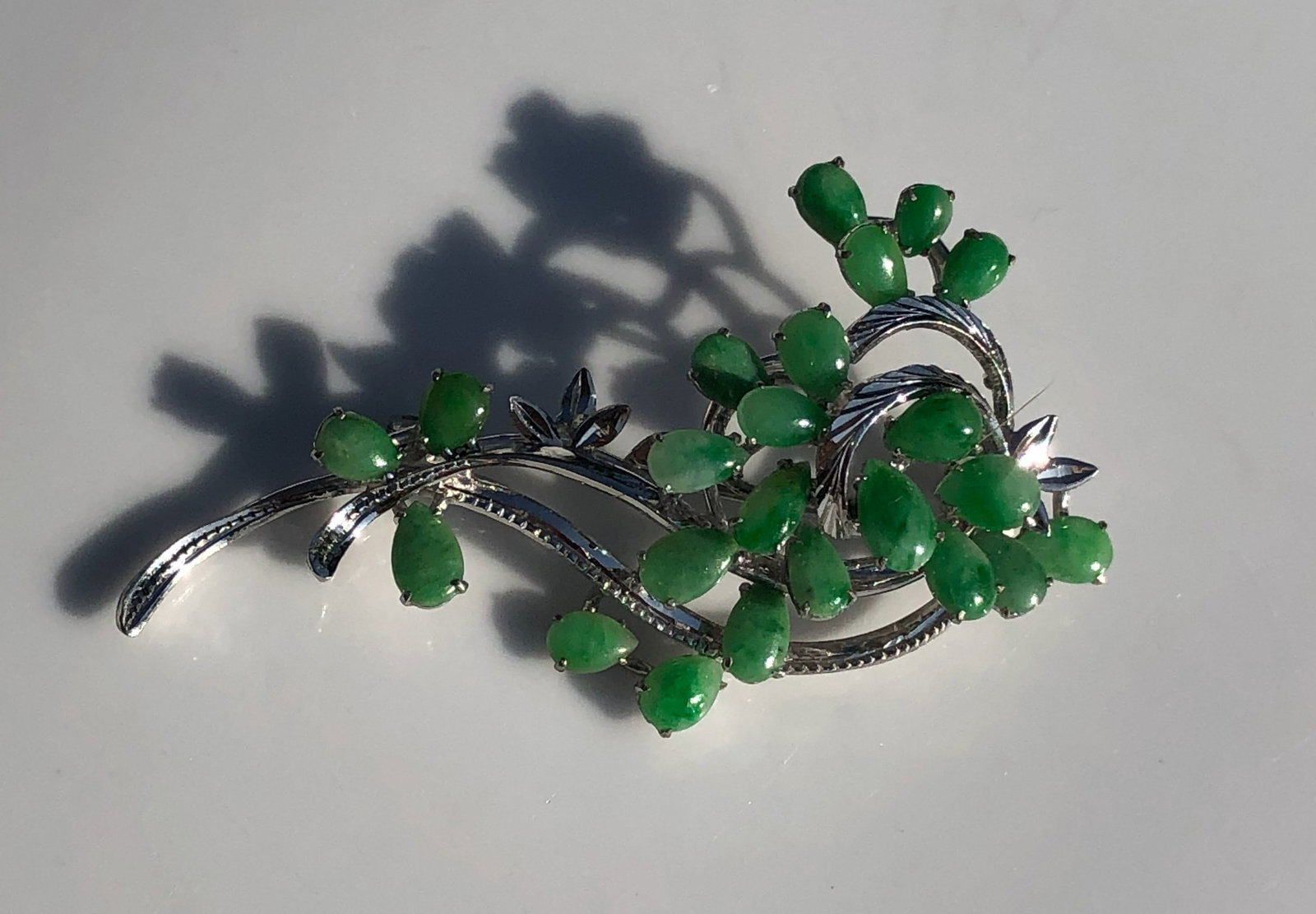 Green Jadeite Brooch Pin
