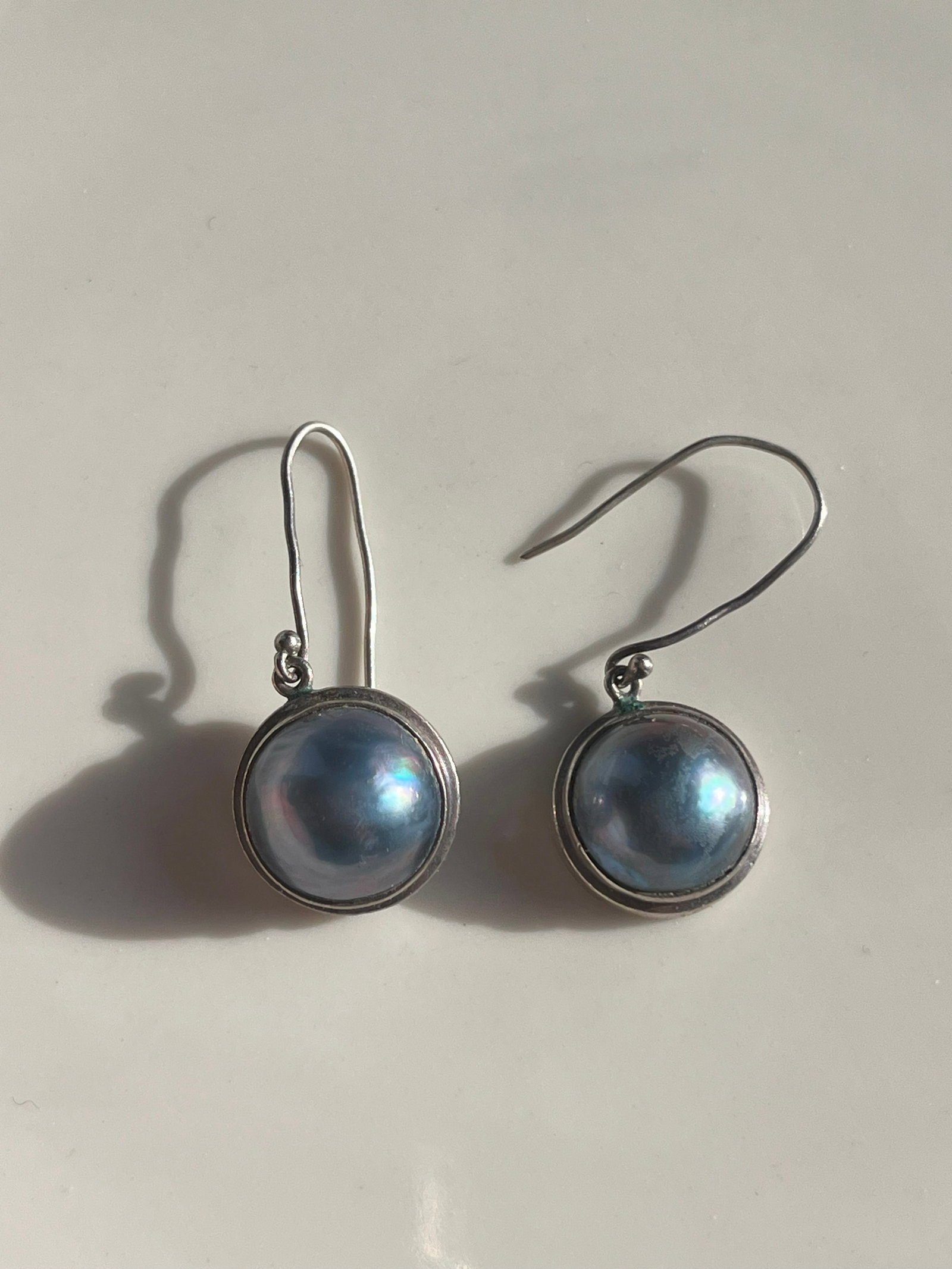 Pair of Silver Pearl Earrings: Pair of Silver Pearl Earrings