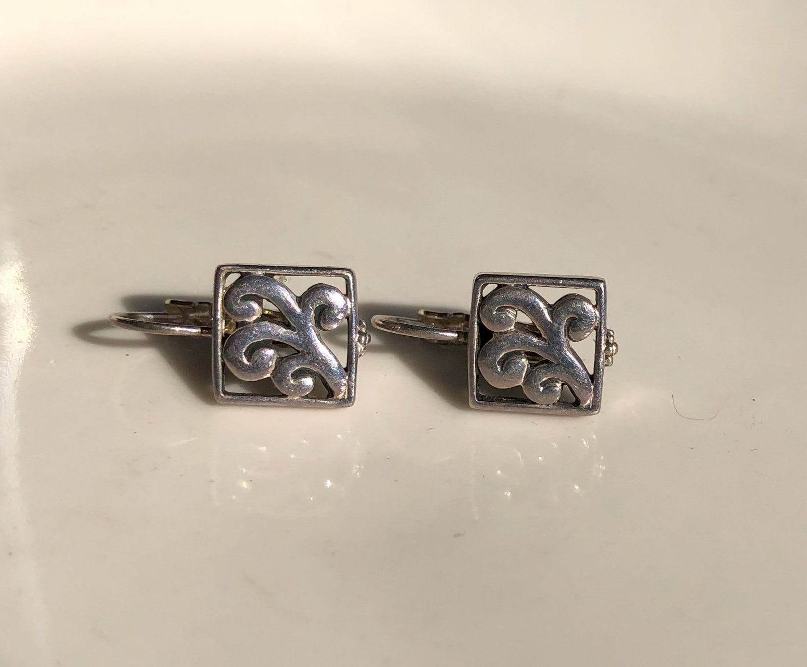 Pair of Silver Earrings: Pair of Silver Earrings