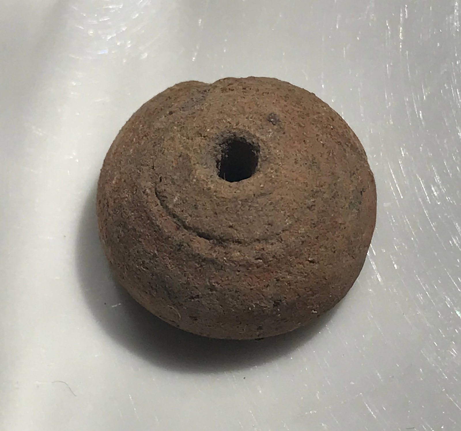 ancient stone bead, central america region.: ancient stone bead, central america region.