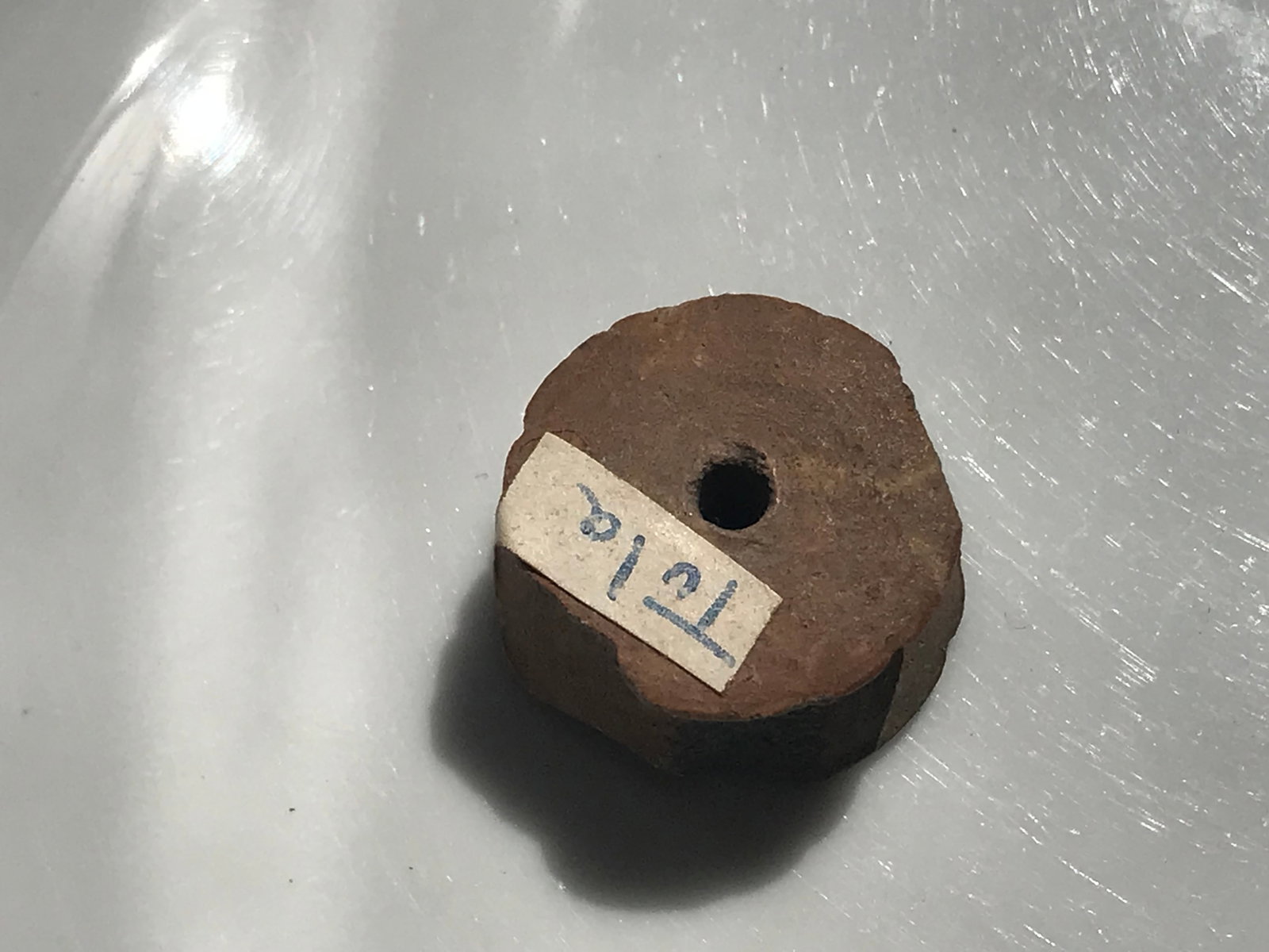 ancient stone bead, central america region.: ancient stone bead, central america region.
