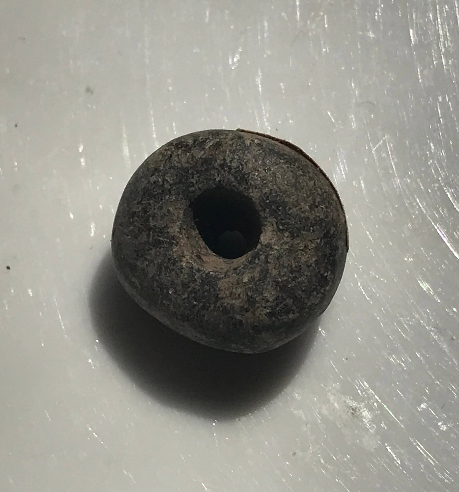 ancient stone bead, central america region.: ancient stone bead, central america region.