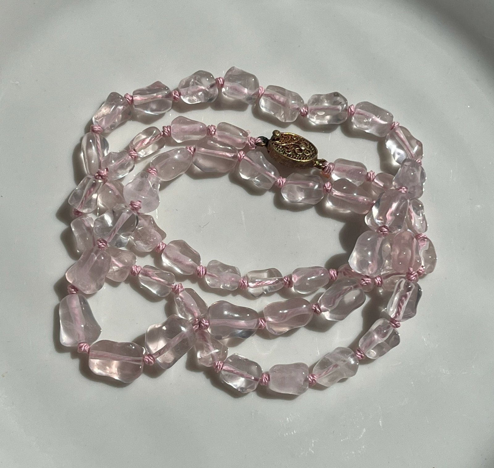 Vintage Pink Crystal Necklace: Vintage Pink Crystal Necklace