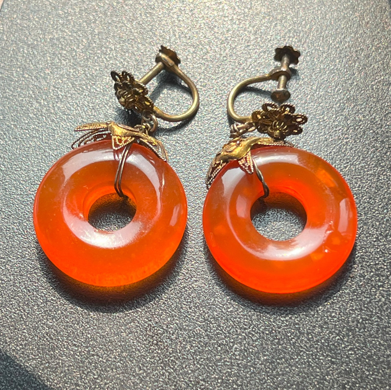 Pair of Antique carnelian Earrings: Pair of Antique carnelian Earrings
