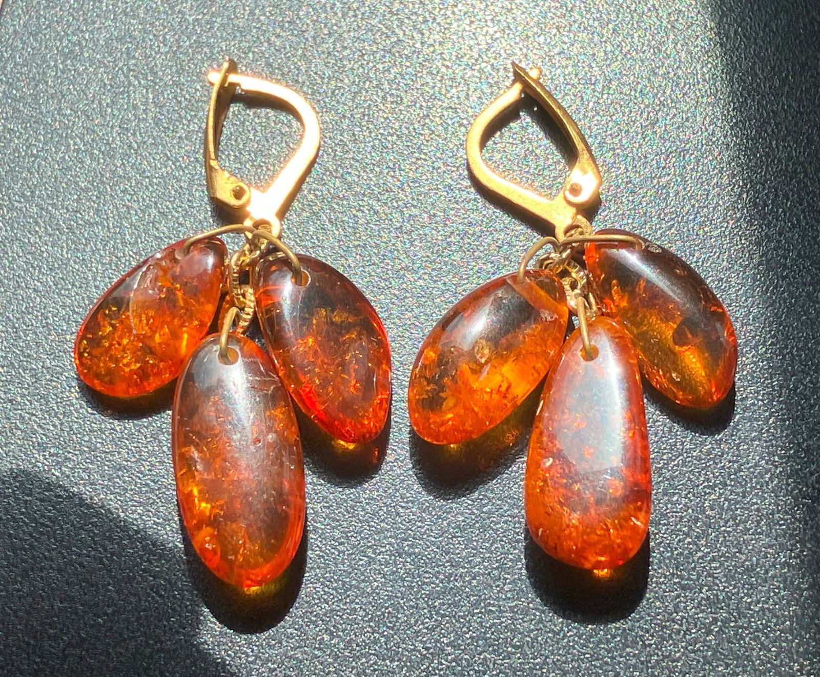 Pair of Amber Earrings: Pair of Amber Earrings
