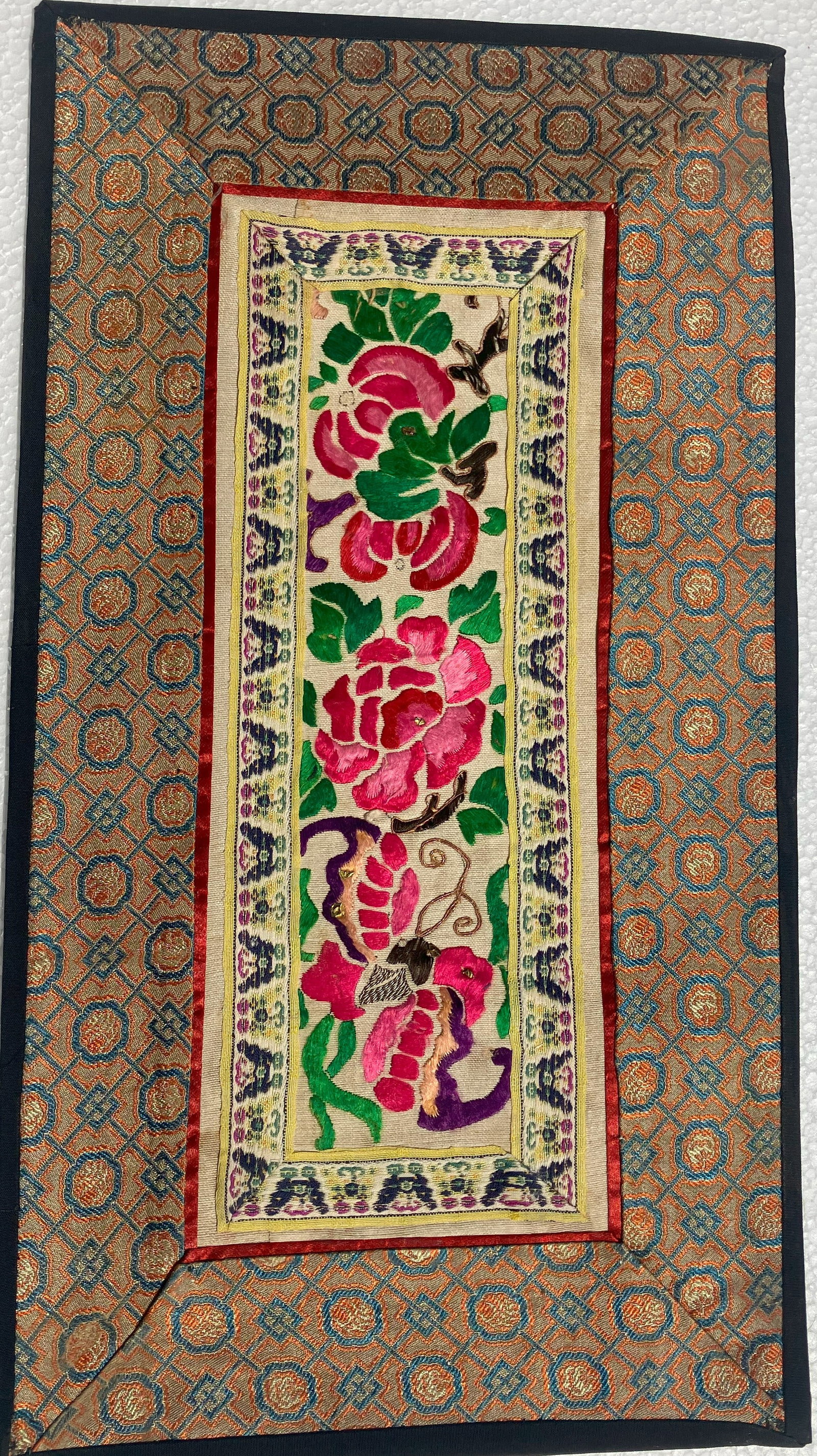 Vintage Embroidery Panel: Vintage Embroidery Panel, Size: 13" x 7"