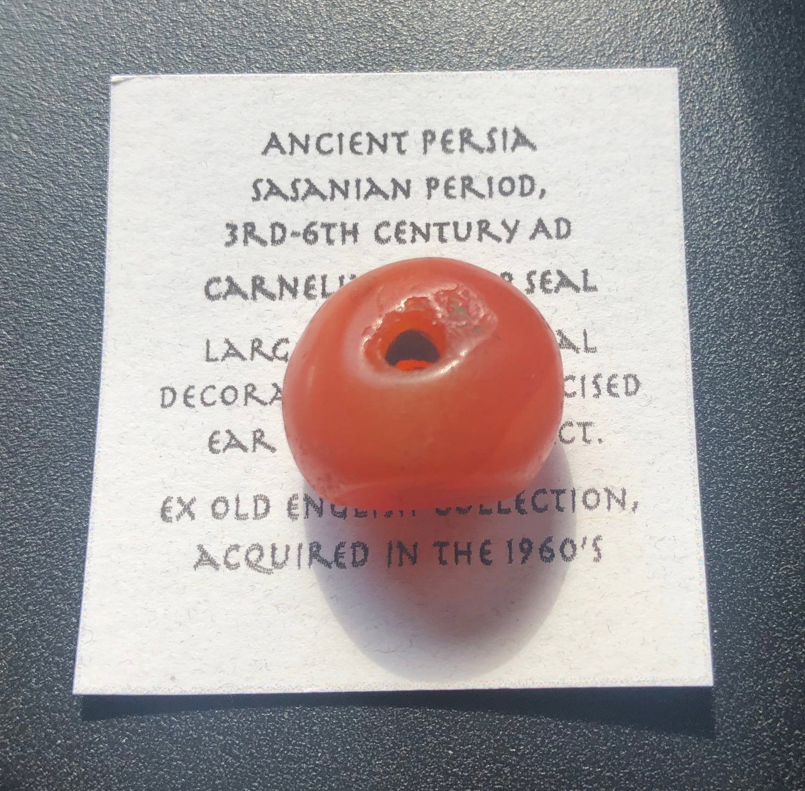 Ancient Persia Sasanian Period, 3-6 Century AD, Carnelian Seal: Ancient Persia Sasanian Period, 3-6 Century AD, Carnelian Seal