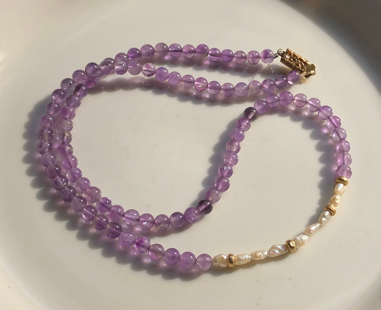 14K Gold Beads Necklace: 14K Gold Beads Necklace