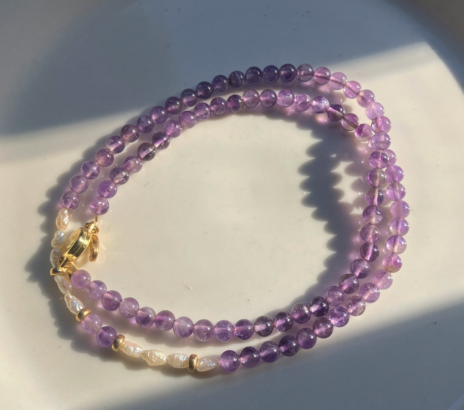 14K Gold Bead Necklace: 14K Gold Bead Necklace