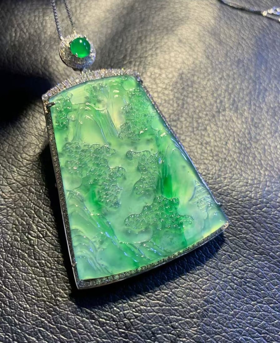 Natural Green Jadeite Pendant (1 of 3)
