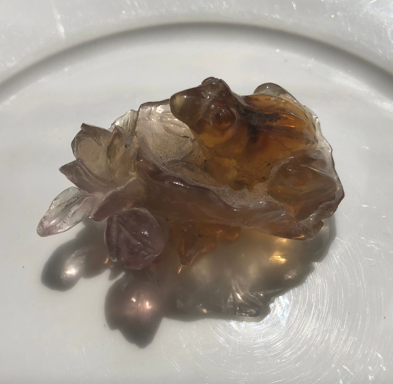 Antique Quartz Frog Statue (1 of 4)