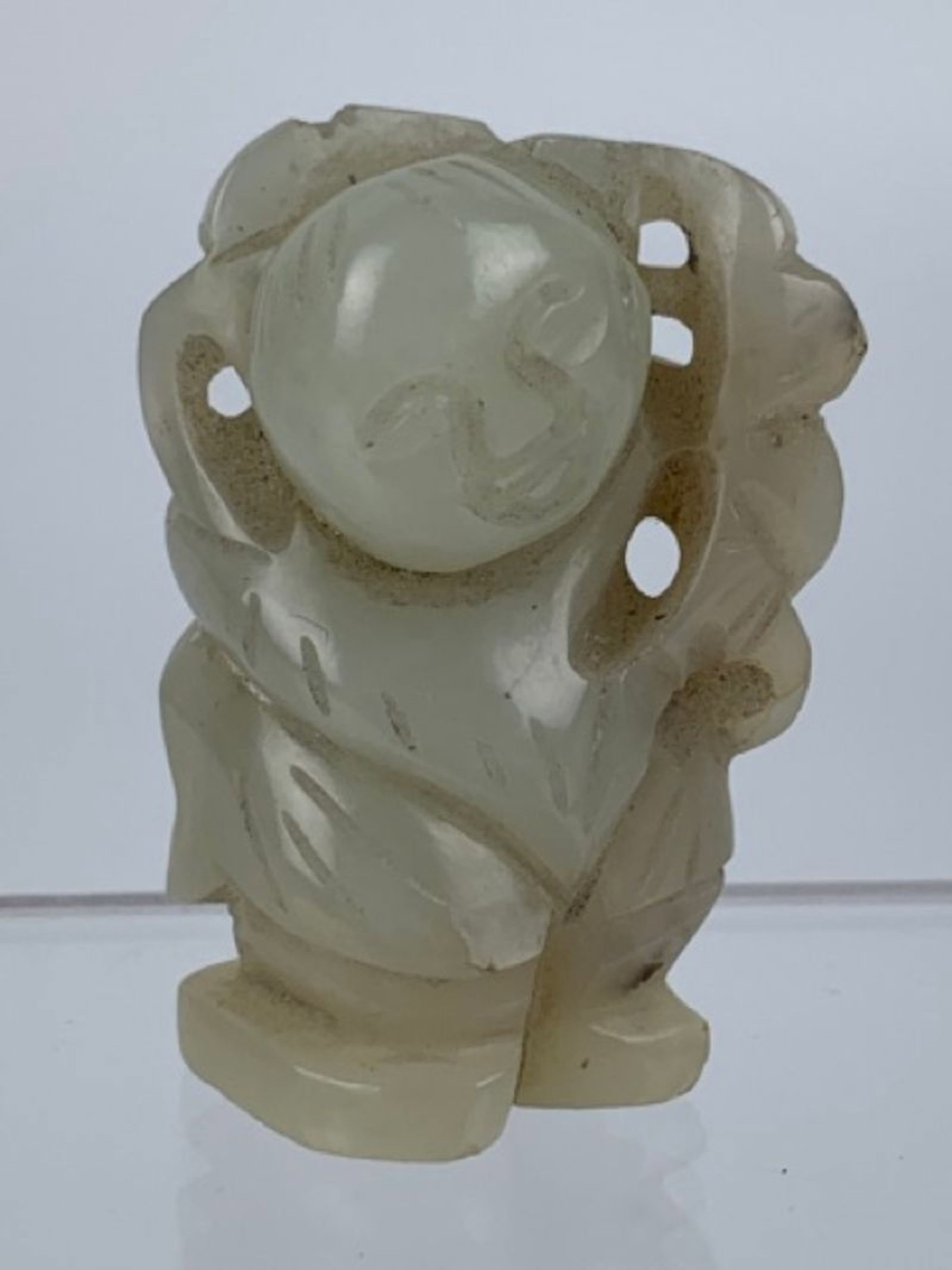 Antuqe chinese Nephrite Jade Boy Statue (1 of 2)