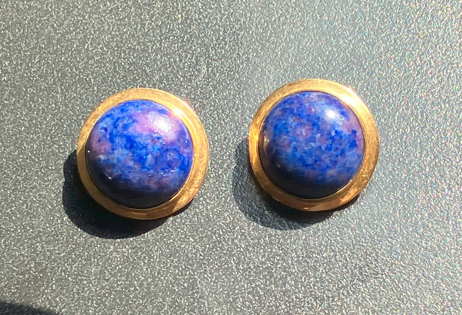 Pair of 14KGold Lapis Earrings: Pair of 14KGold Lapis Earrings, weight 7.8g