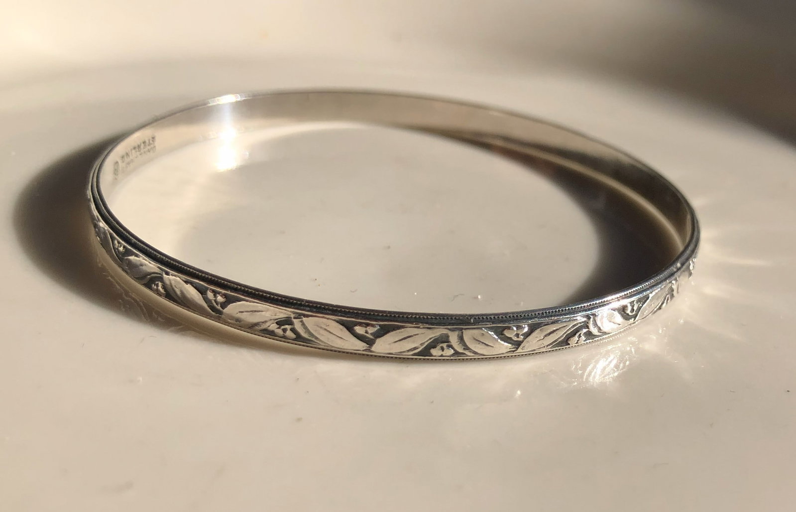 Silver Bangle Bracelet - 2