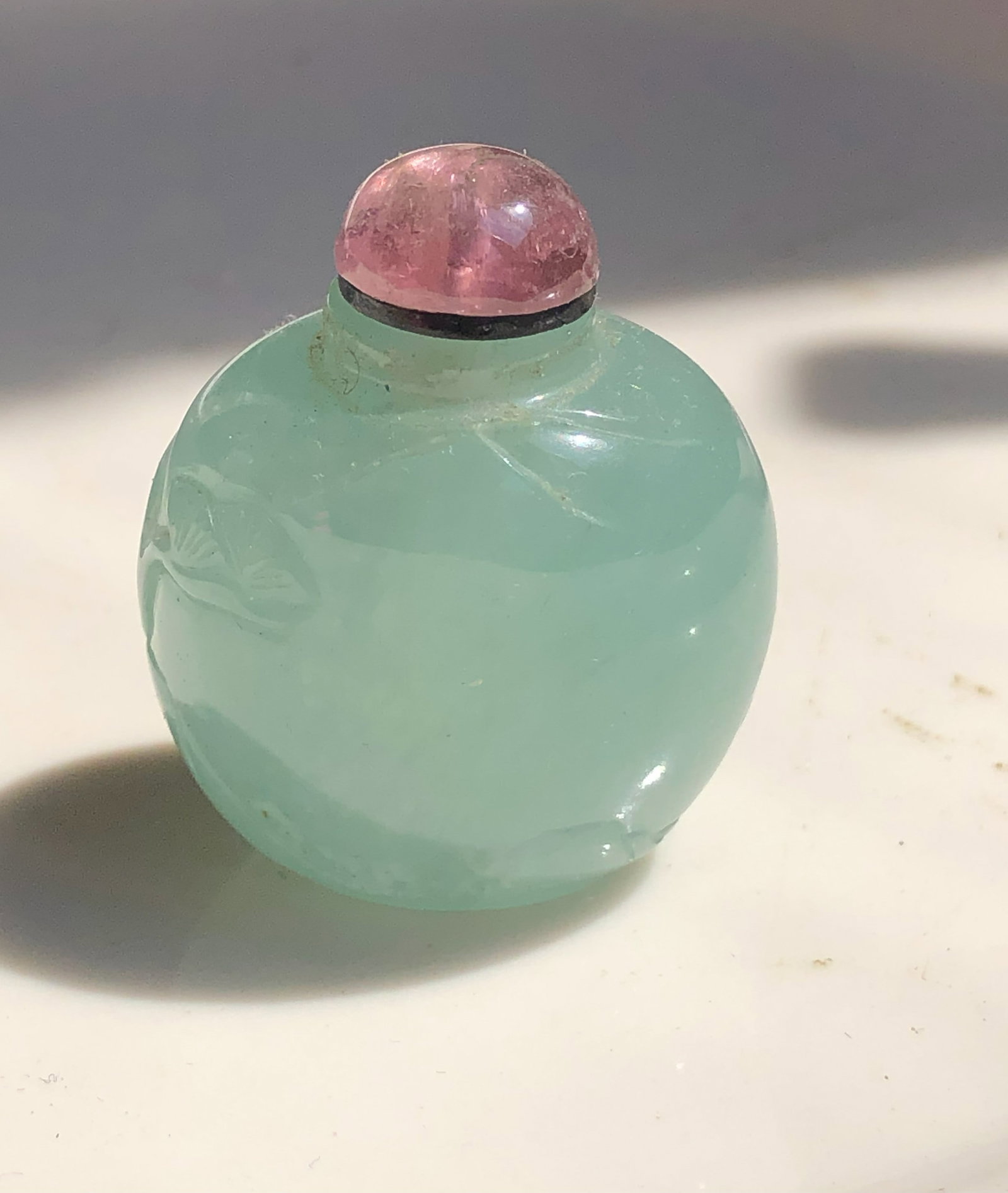 Antique Aquamarine Snuff Bottle (1 of 6)