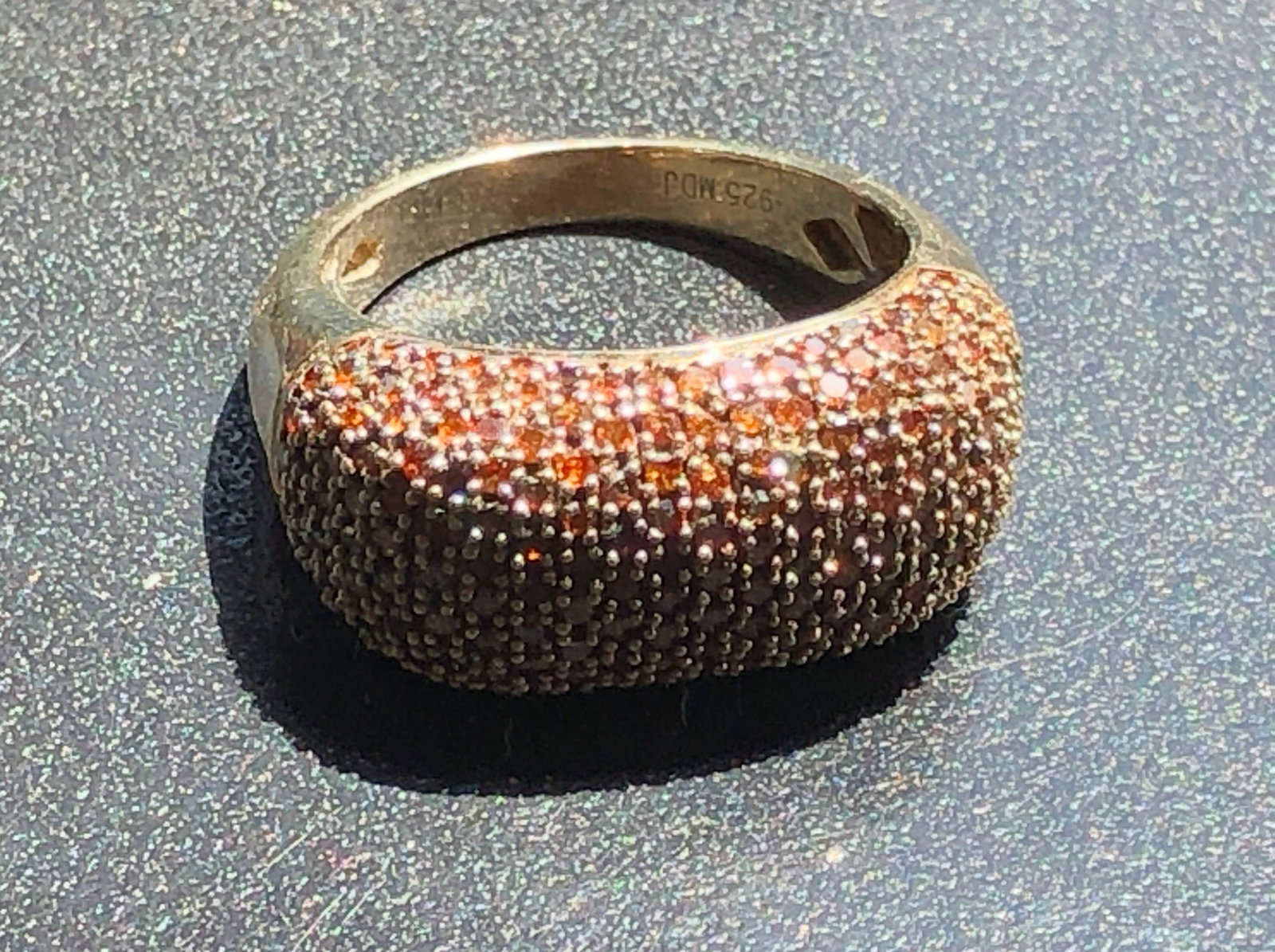 Vintage Silver Diamond Ring: Vintage Silver Diamond Ring, Size 7