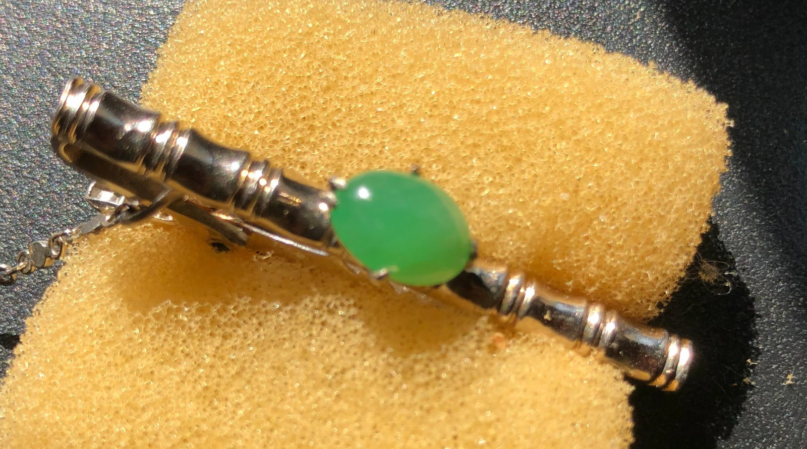 Silver Jadeite Tie Clasp - 2