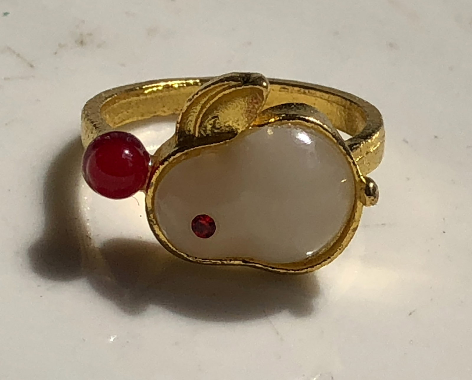 Vintage Rabbit Stone Ring - 2