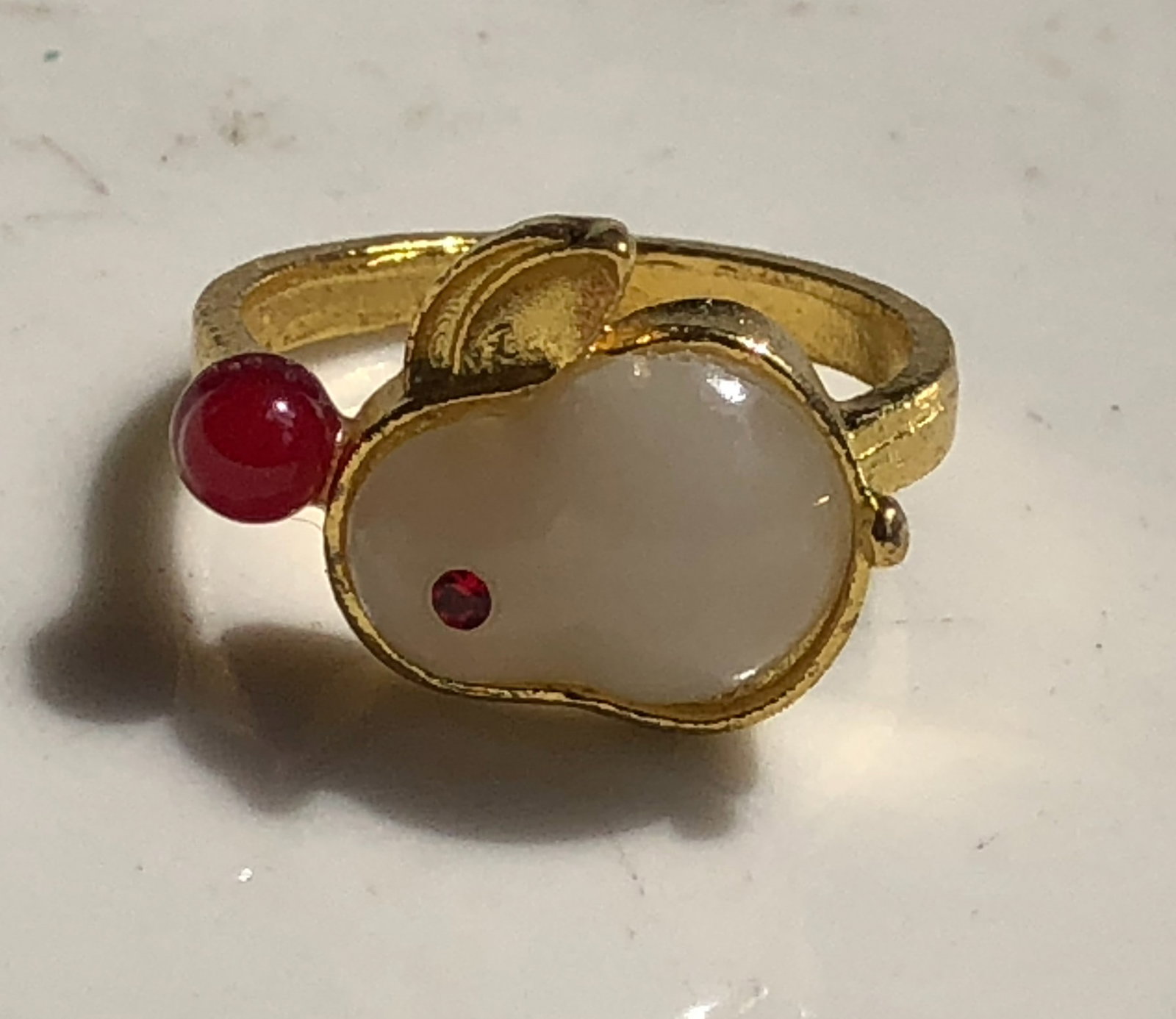 Vintage Rabbit Stone Ring - 3