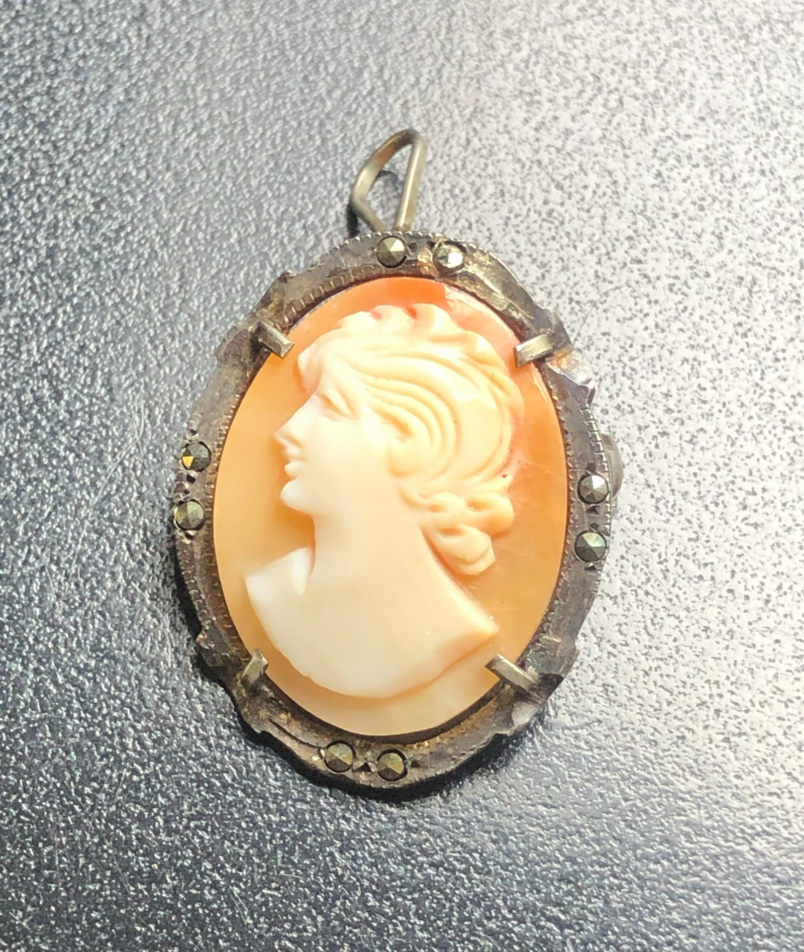 Vintage Cameo Silver Brooch Pin (1 of 3)