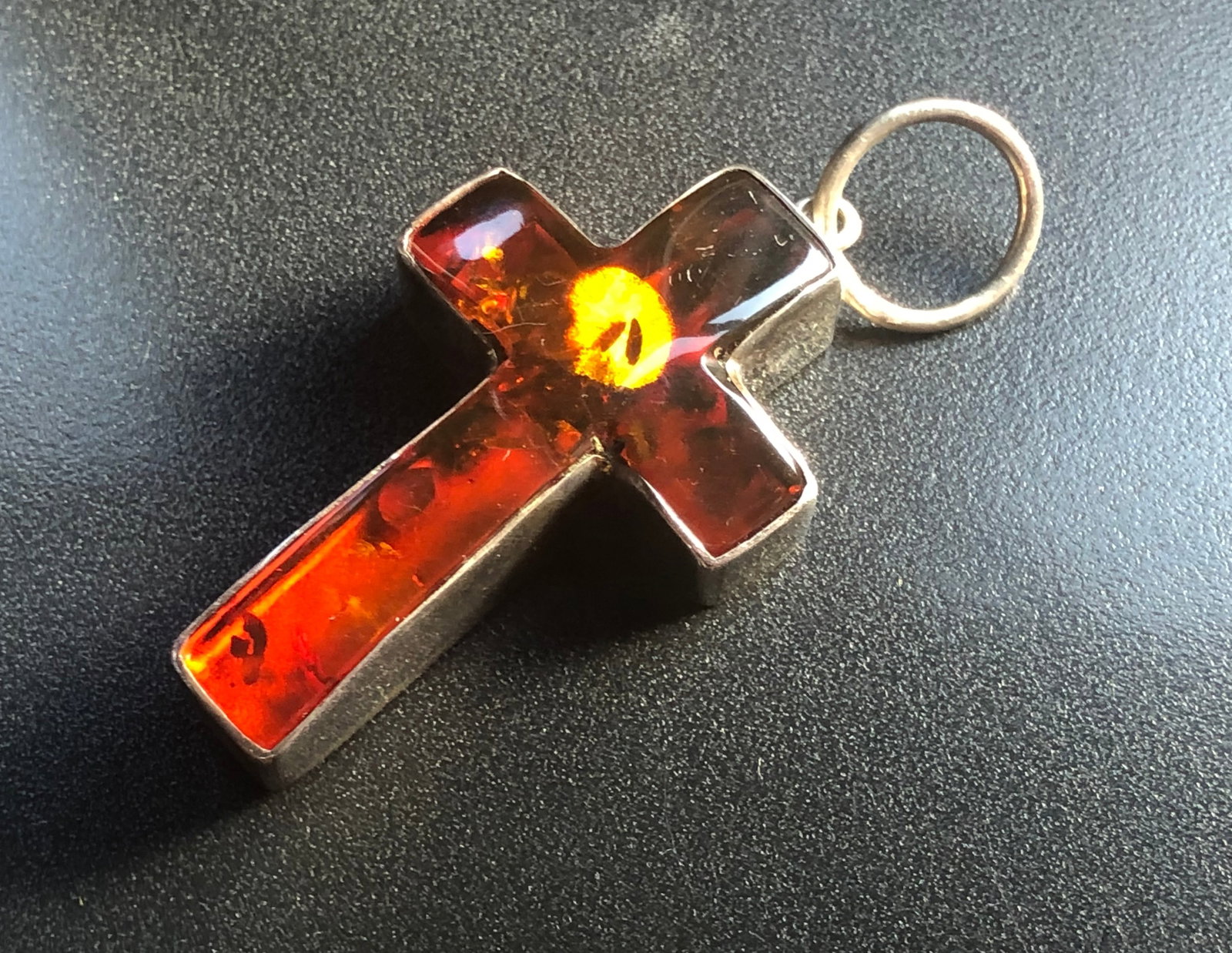 Vintage Silver Amber Pendant (1 of 4)