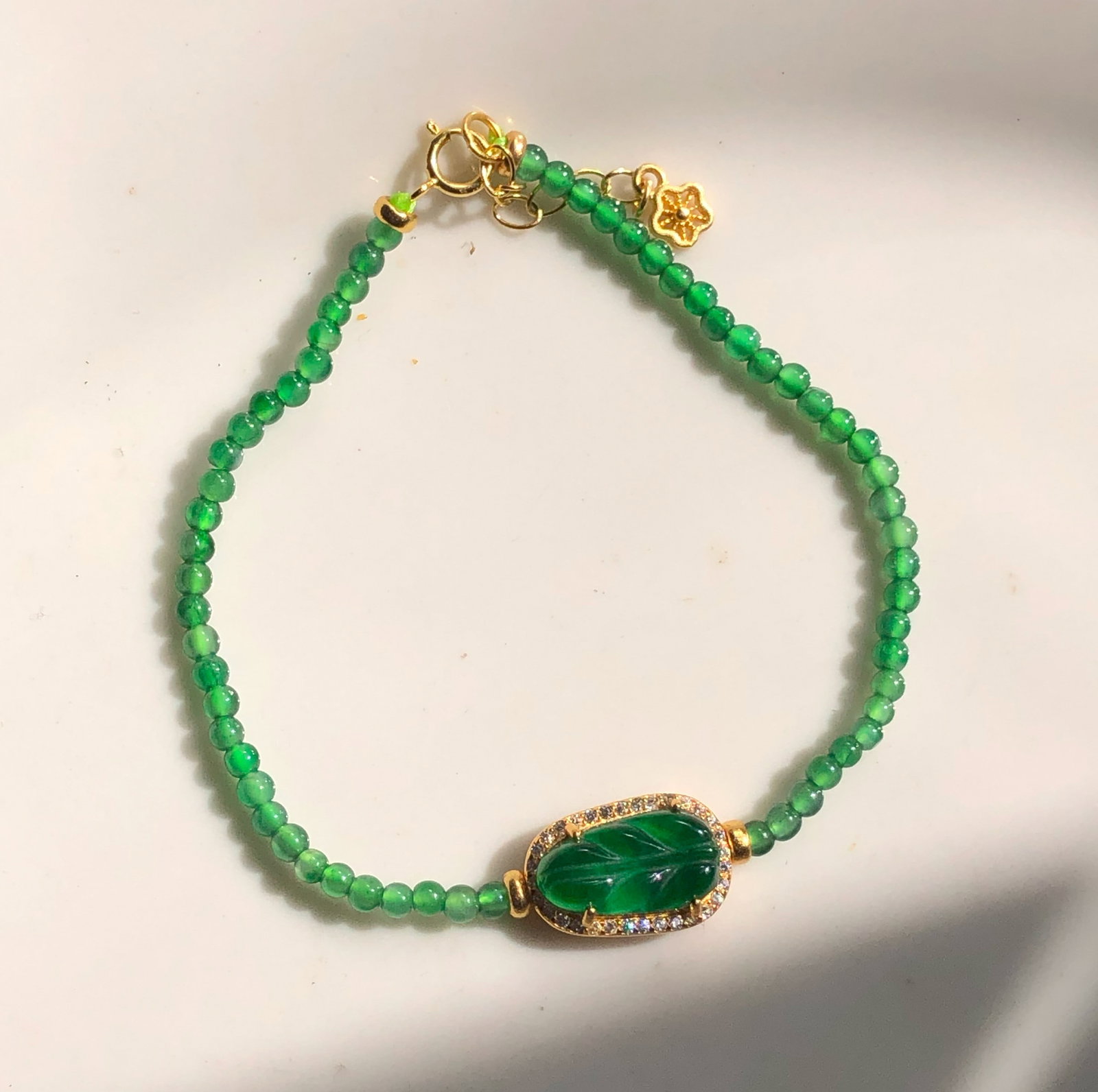 Natural Green Jadeite Bracelet with Certificate (1 of 2)