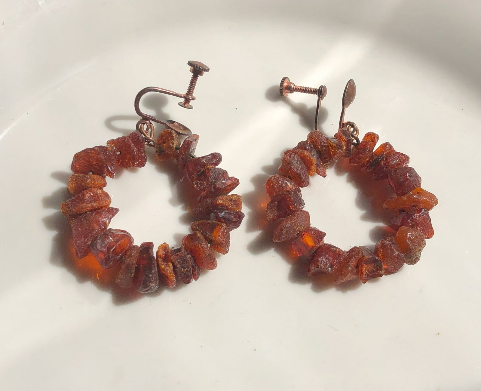 Pair of Amber Earrings: Pair of Amber Earrings