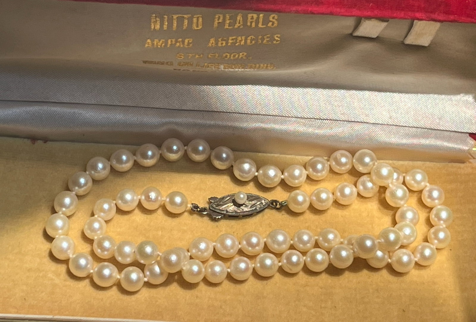Elegant sea pearl necklace from Nitto Pearls, featuring a classic design with a secure clasp.