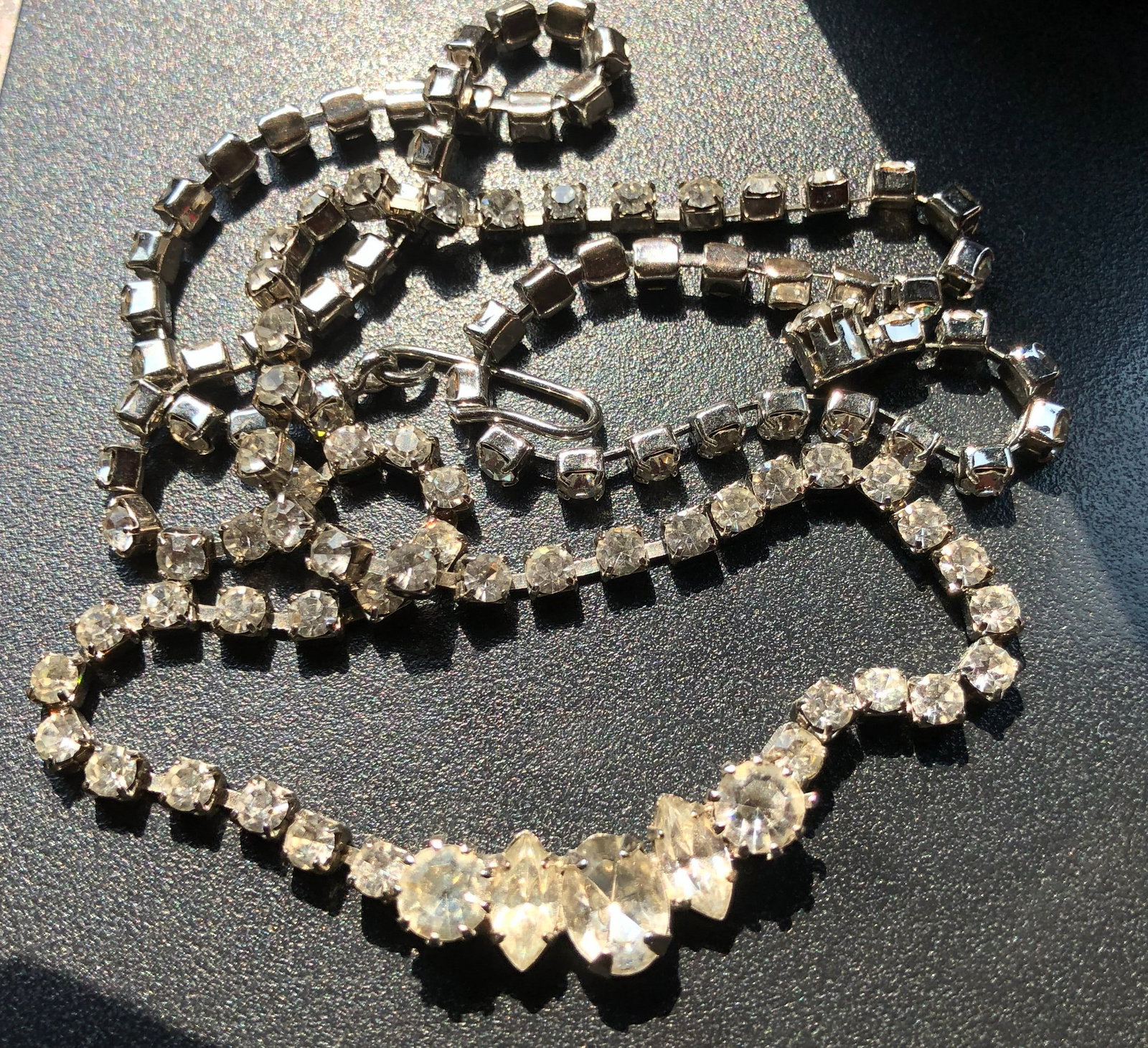 A stunning crystal necklace with a sparkling design, perfect for special occasions