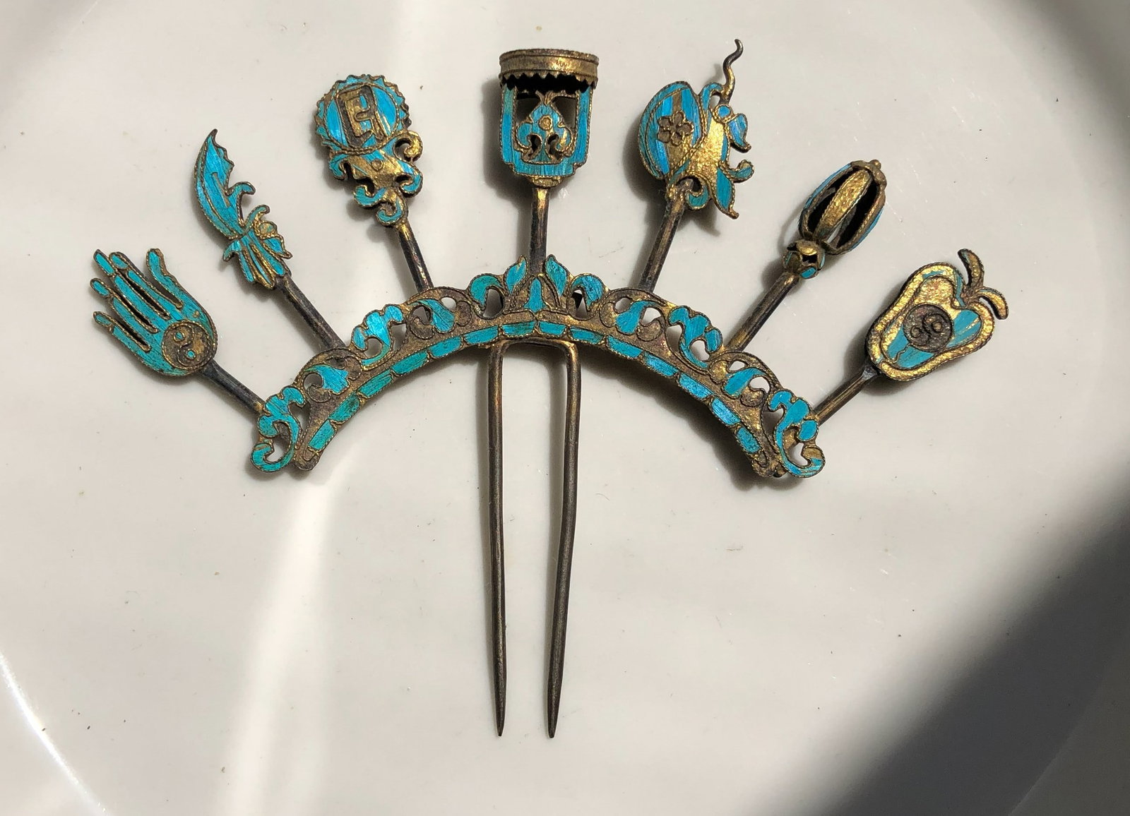 Antique kingfeather Pin (1 of 5)