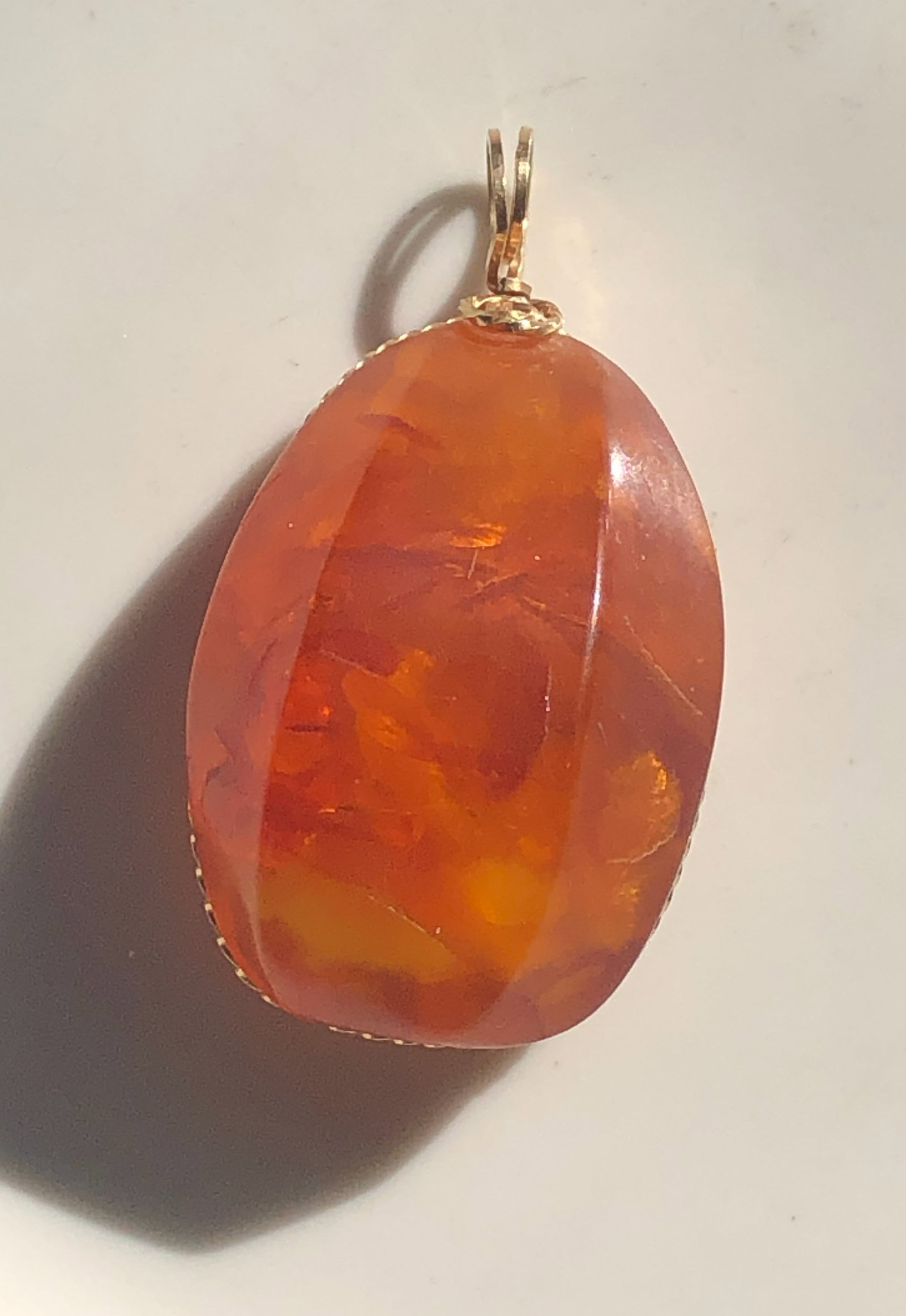 14K Gold Amber Pendant (1 of 3)