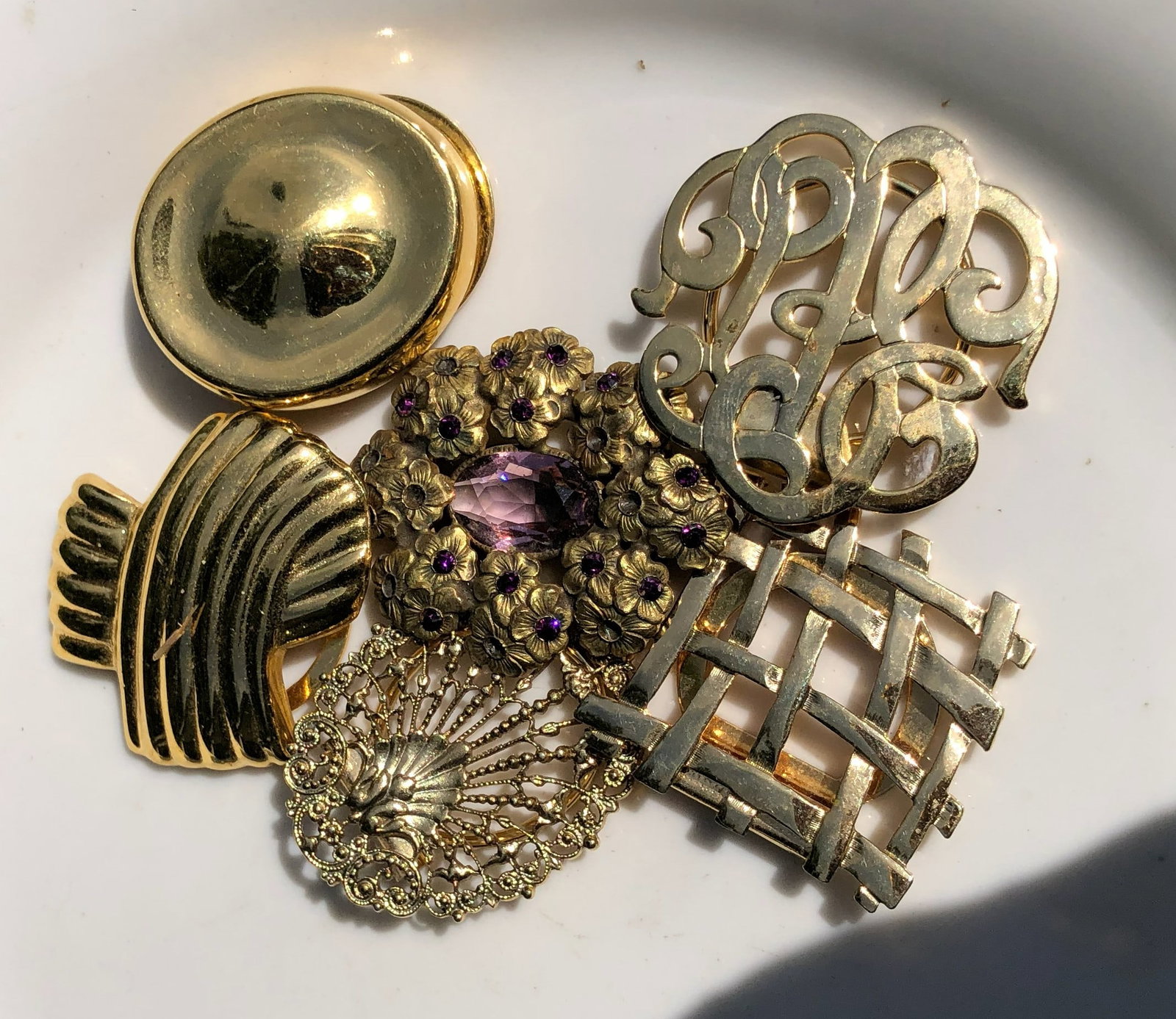Group of Gold Plated Clasps: Group of Gold Plated Clasps