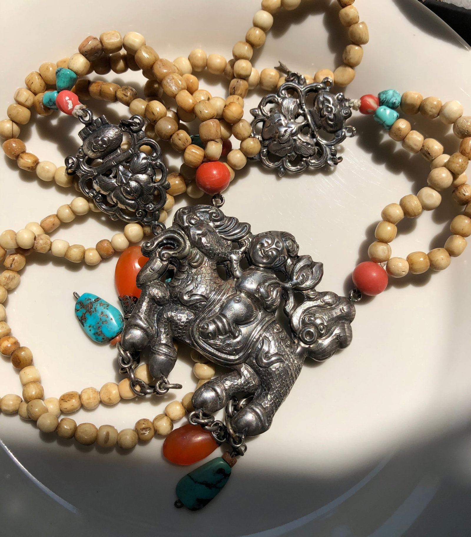 Antique Chinese Silver Lock Necklace